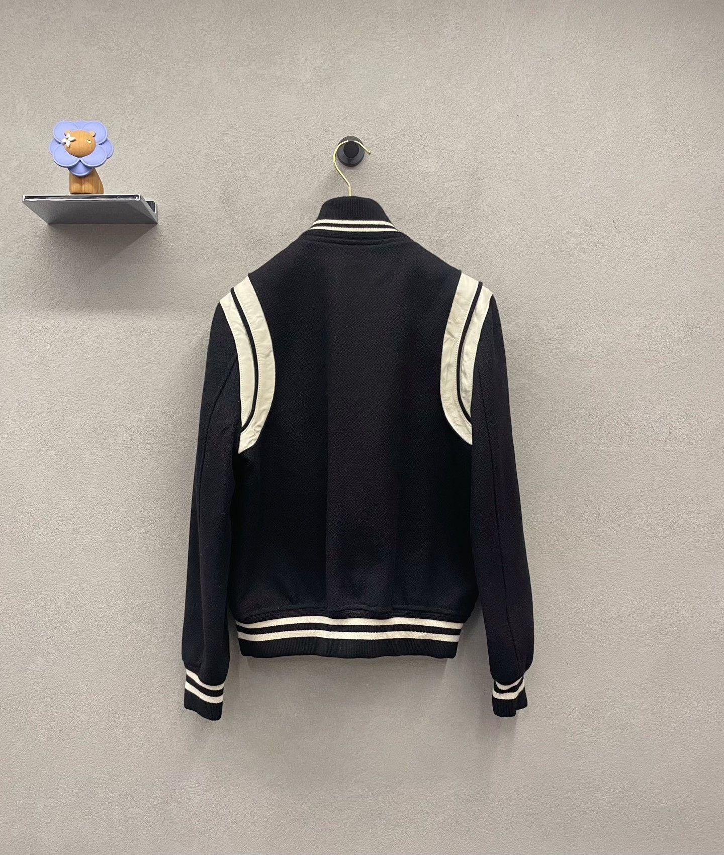 Saint Laurent Paris Saint Laurent Black White Baseball Jacket Size US XXS / EU 40 - 2 Thumbnail