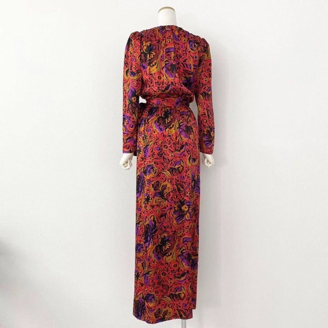 Saint Laurent Paris Yves Saint Laurent 90s Silk Floral Long Dress Size XS / US 0-2 / IT 36-38 - 3 Thumbnail
