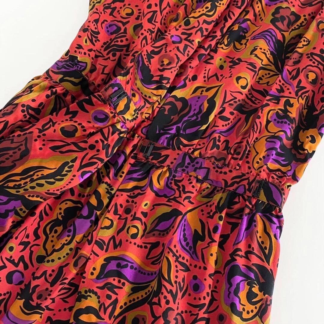 Saint Laurent Paris Yves Saint Laurent 90s Silk Floral Long Dress Size XS / US 0-2 / IT 36-38 - 6 Thumbnail