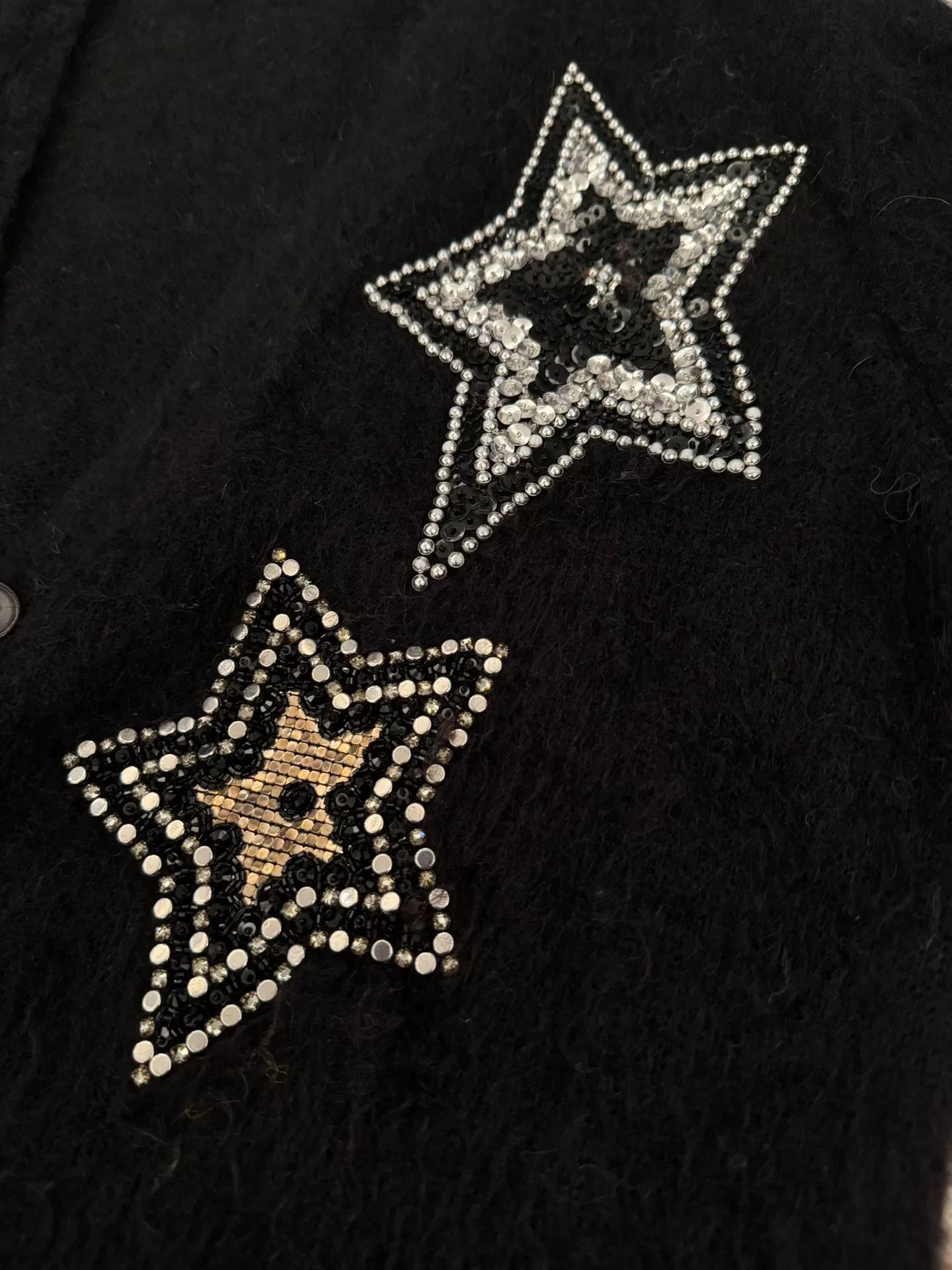 Saint Laurent Paris YSL Saint Laurent Sequined Star Knit Cardigan Size XS / US 0-2 / IT 36-38 - 4 Thumbnail