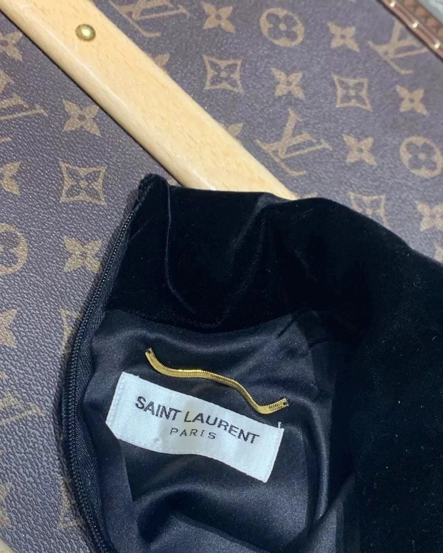 Saint Laurent Paris Saint Laurent Black Velvet Diamond Dress Size XS / US 0-2 / IT 36-38 - 3 Thumbnail