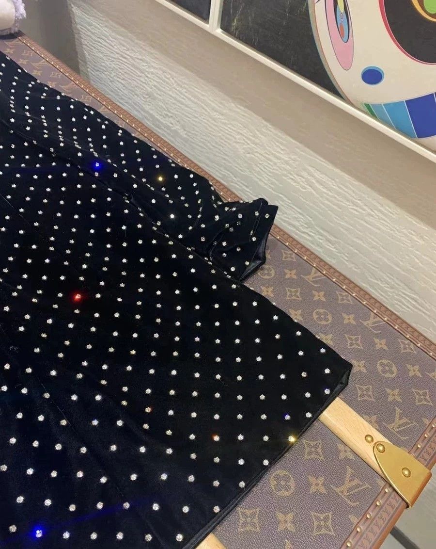 Saint Laurent Paris Saint Laurent Black Velvet Diamond Dress Size XS / US 0-2 / IT 36-38 - 2 Thumbnail