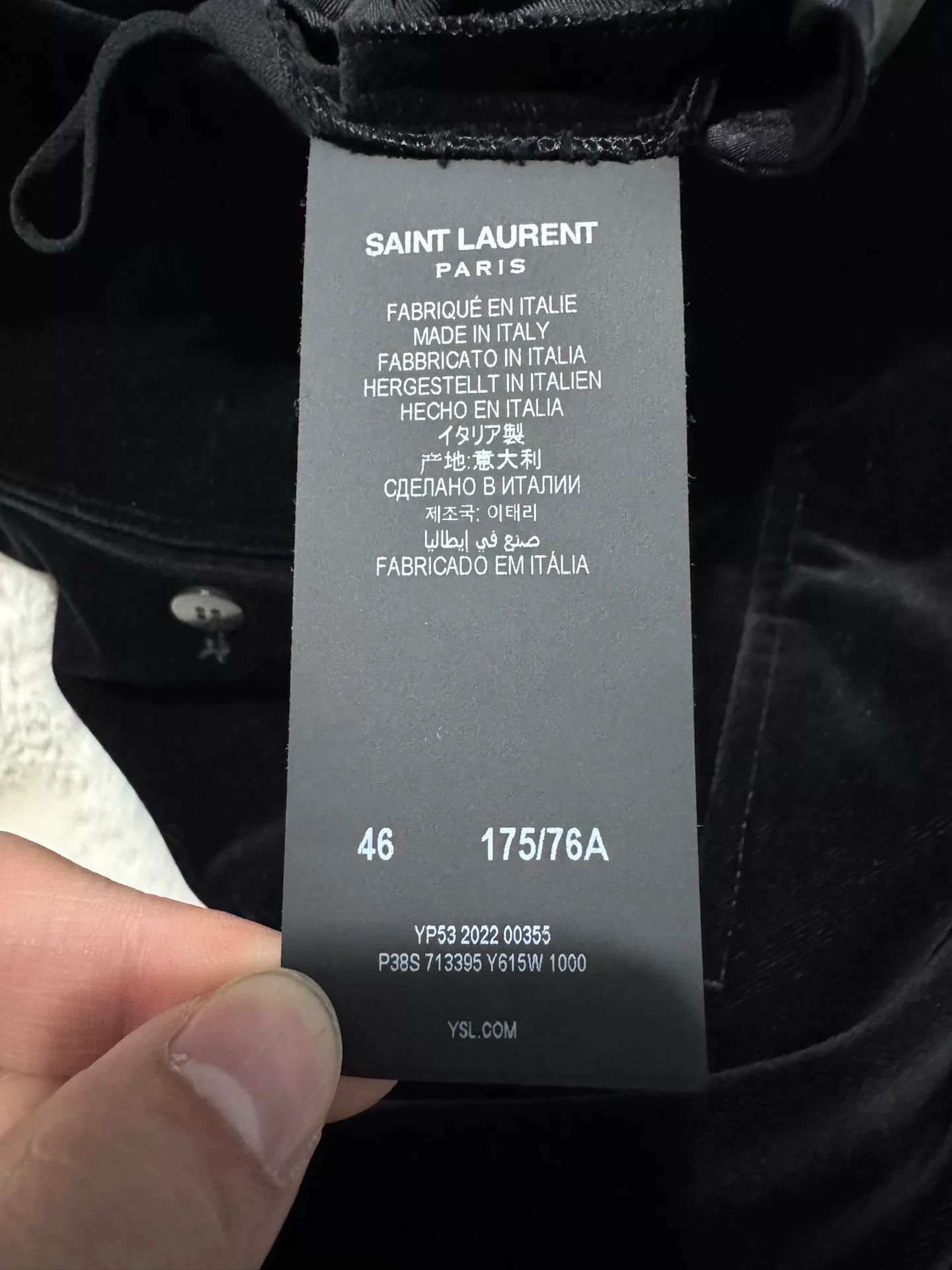 Saint Laurent Paris Saint Laurent Black Velvet Slim Pants Size US 30 / EU 46 - 3 Thumbnail