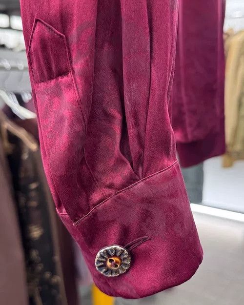Saint Laurent Paris Yves Saint Laurent 1980s Floral Silk Shirt Size XXS / US 00 / IT 34 - 6 Thumbnail