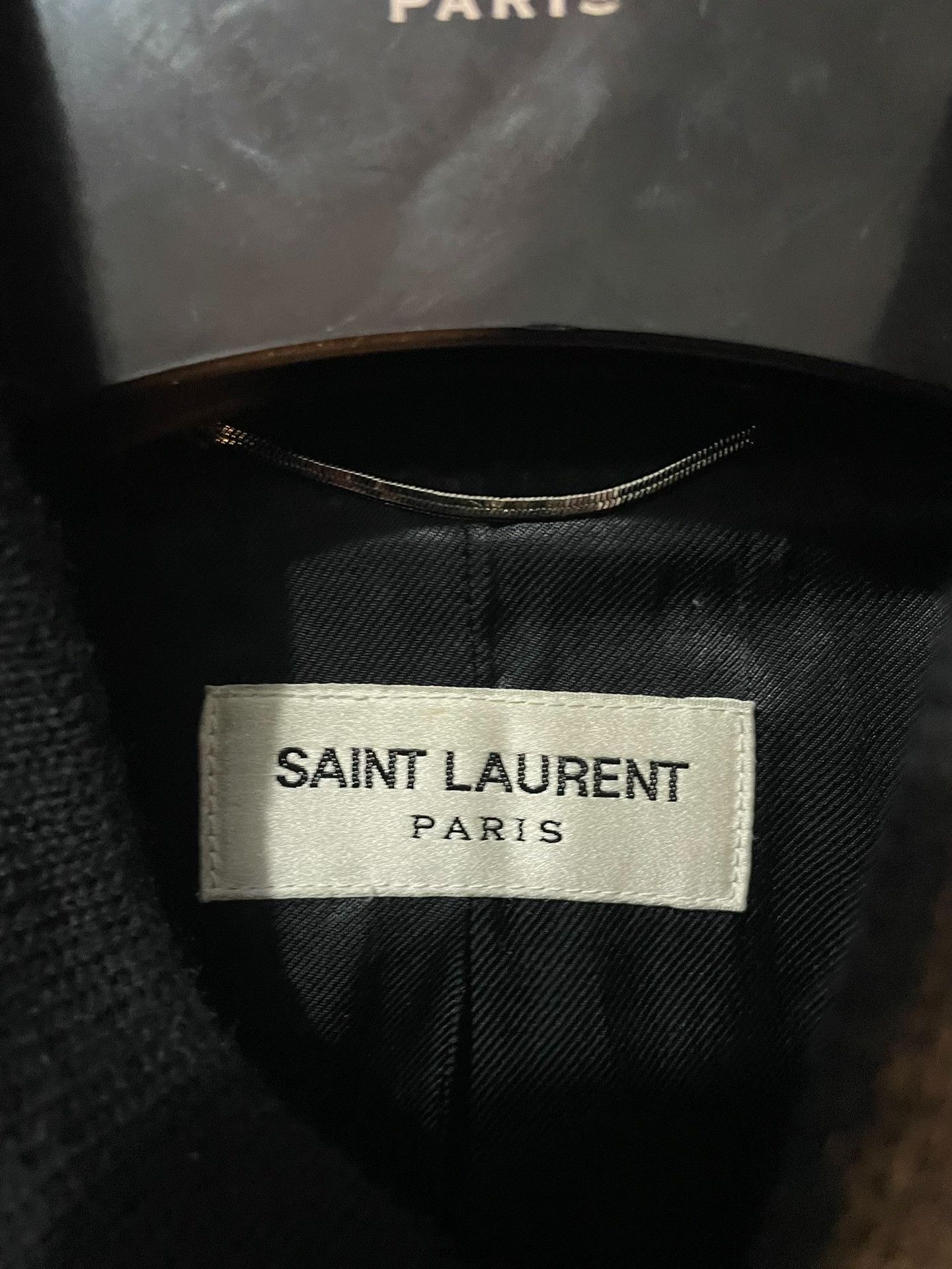 Saint Laurent Paris Saint Laurent Navy Leather Sleeves Varsity Jacket Size US M / EU 48-50 / 2 - 6 Thumbnail