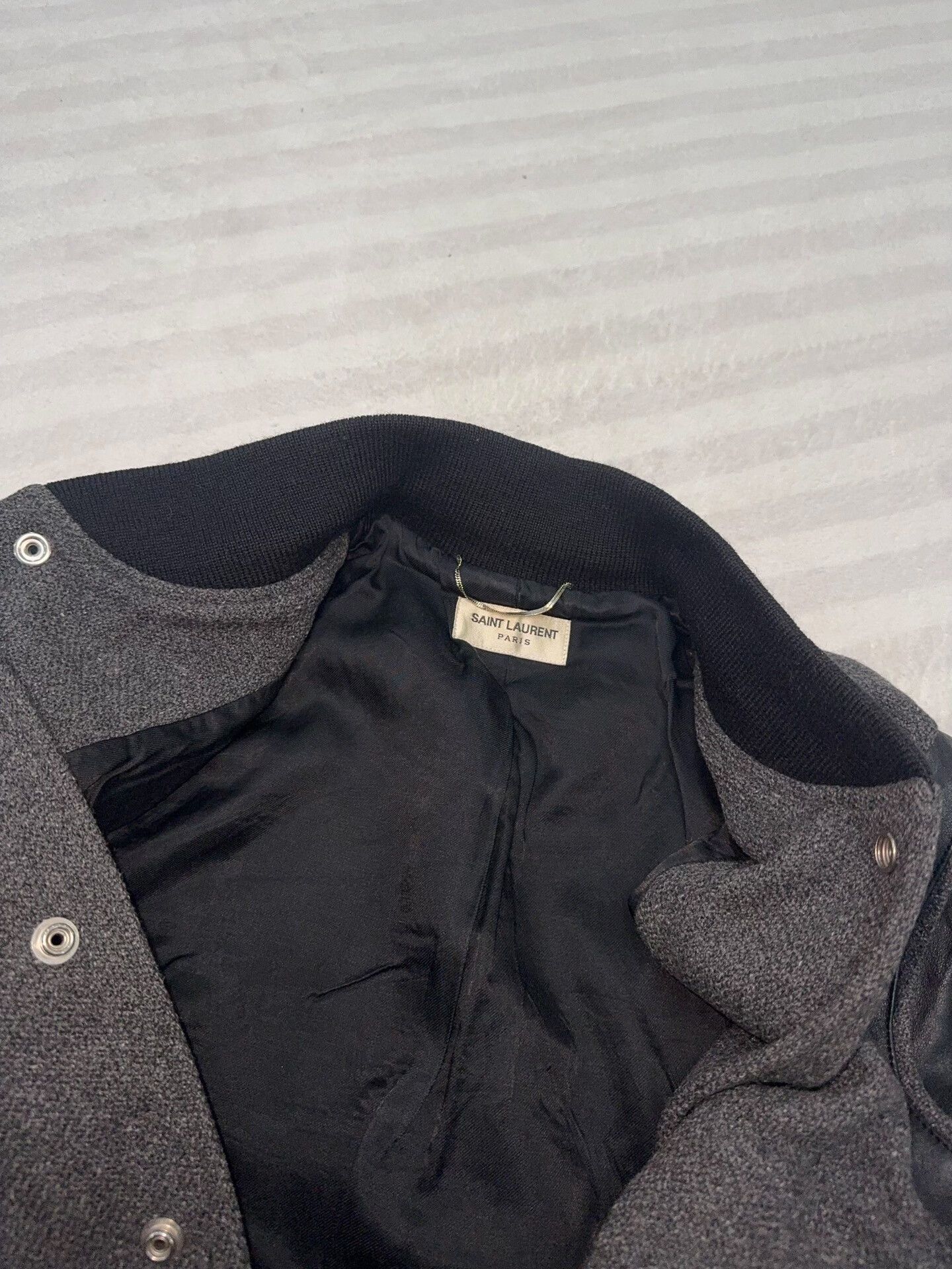 Saint Laurent Paris Saint Laurent Gray Baseball Jacket Size US M / EU 48-50 / 2 - 6 Thumbnail