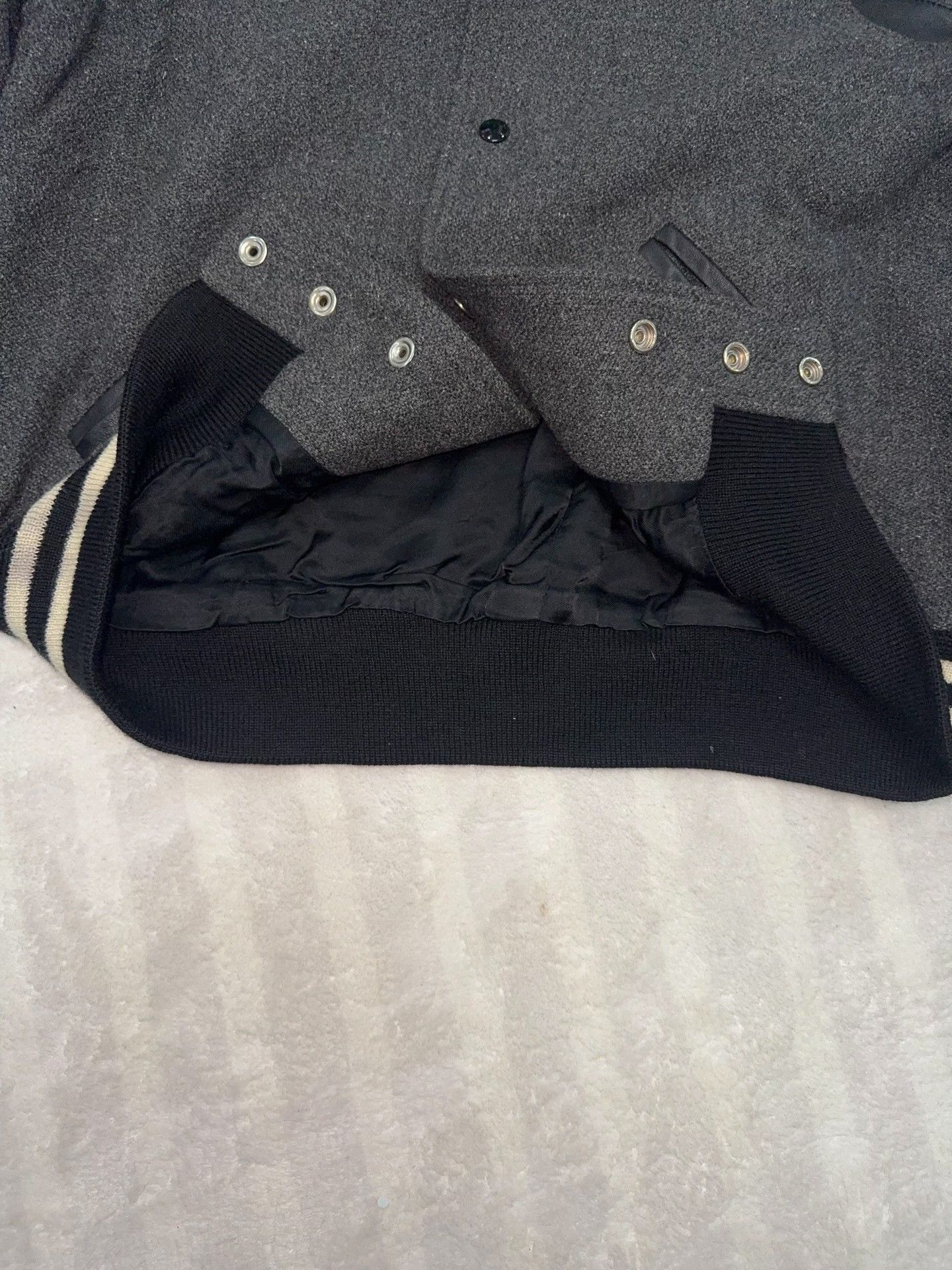 Saint Laurent Paris Saint Laurent Gray Baseball Jacket Size US M / EU 48-50 / 2 - 7 Thumbnail