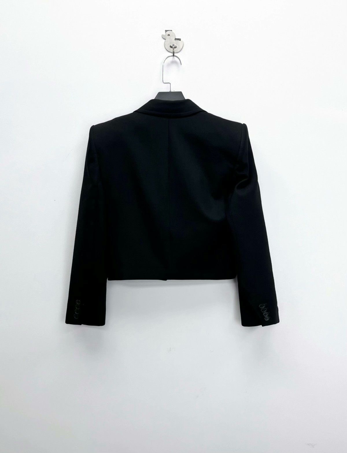 Saint Laurent Paris Saint Laurent Black Cropped Wool Blazer Size XXS / US 00 / IT 34 - 2 Thumbnail