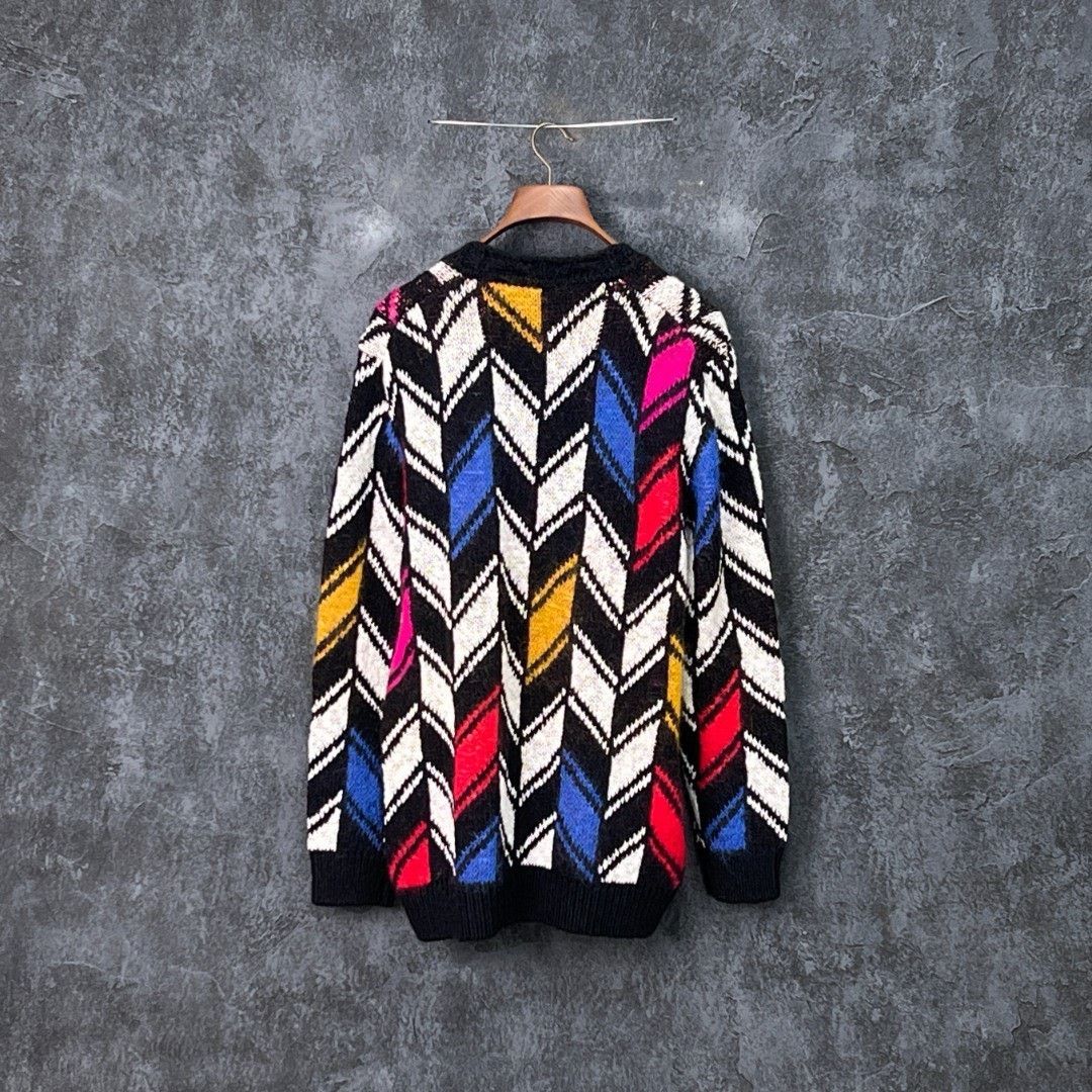 Saint Laurent Paris Saint Laurent Chevron Knit Cardigan Size M / US 6-8 / IT 42-44 - 2 Thumbnail