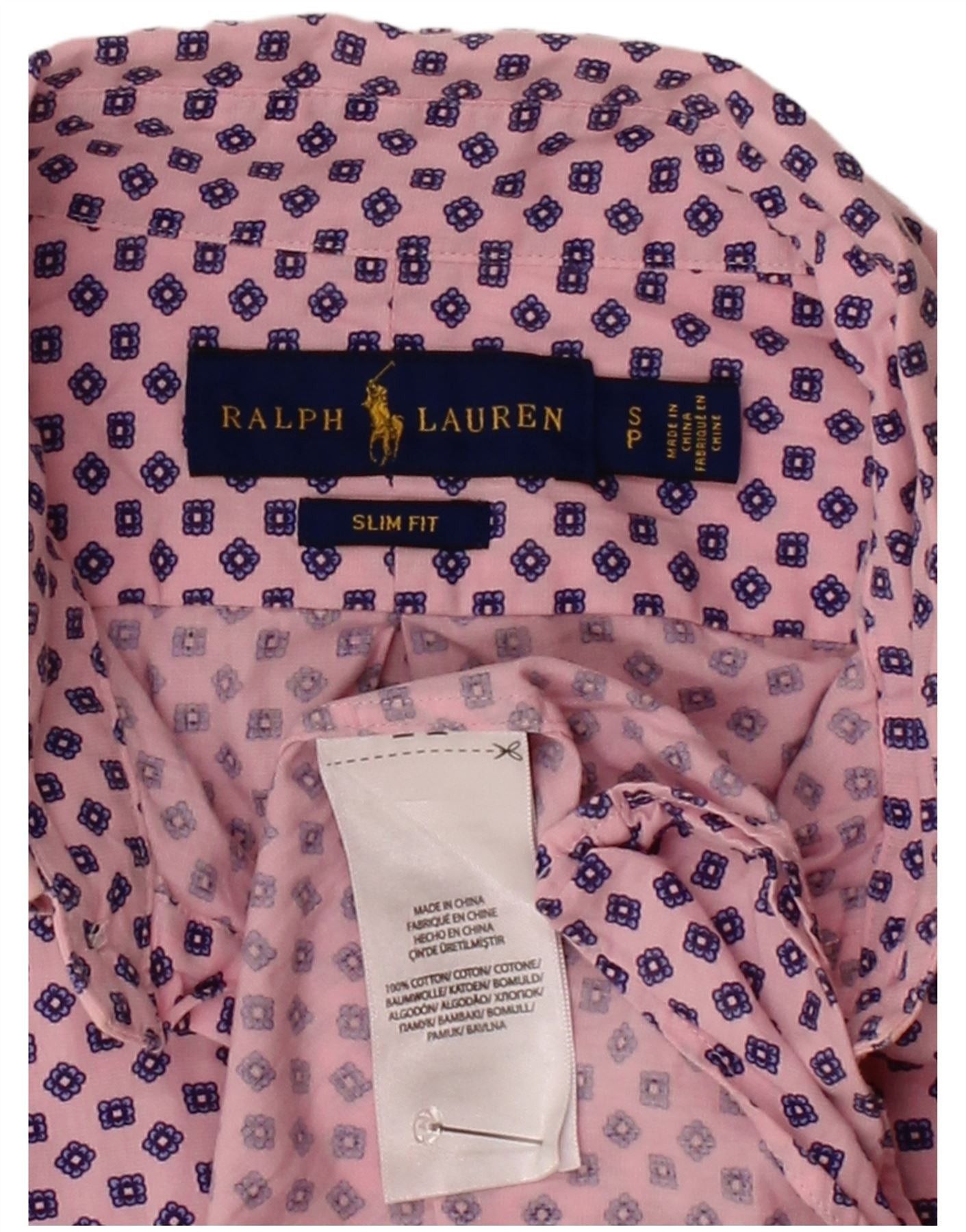 Ralph Lauren Mens Slim Fit Shirt Small Pink Spotted Cotton Size US S / EU 44-46 / 1 - 4 Thumbnail