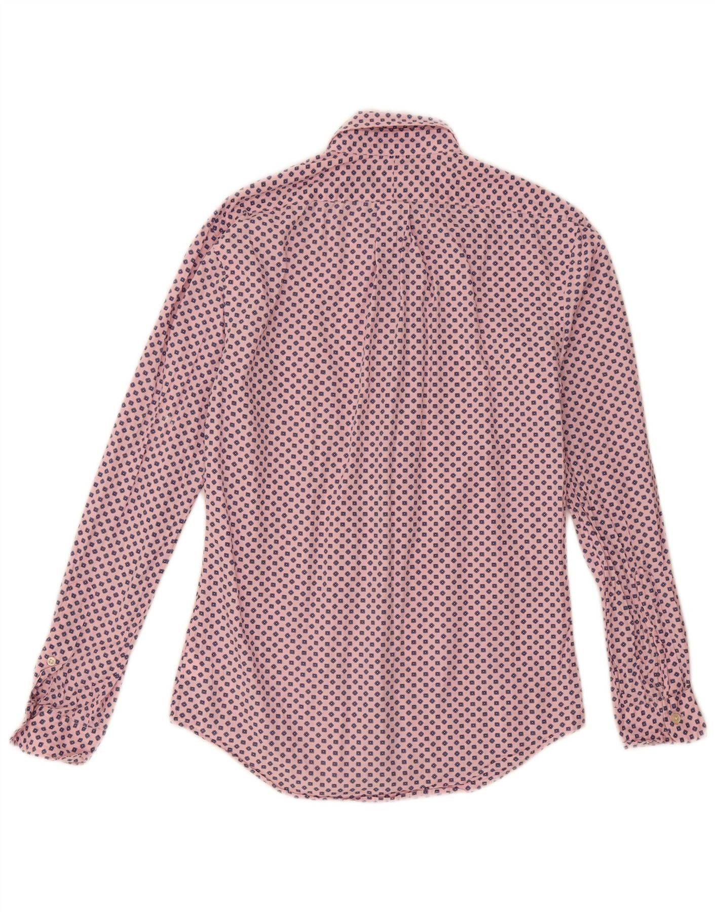 Ralph Lauren Mens Slim Fit Shirt Small Pink Spotted Cotton Size US S / EU 44-46 / 1 - 2 Thumbnail