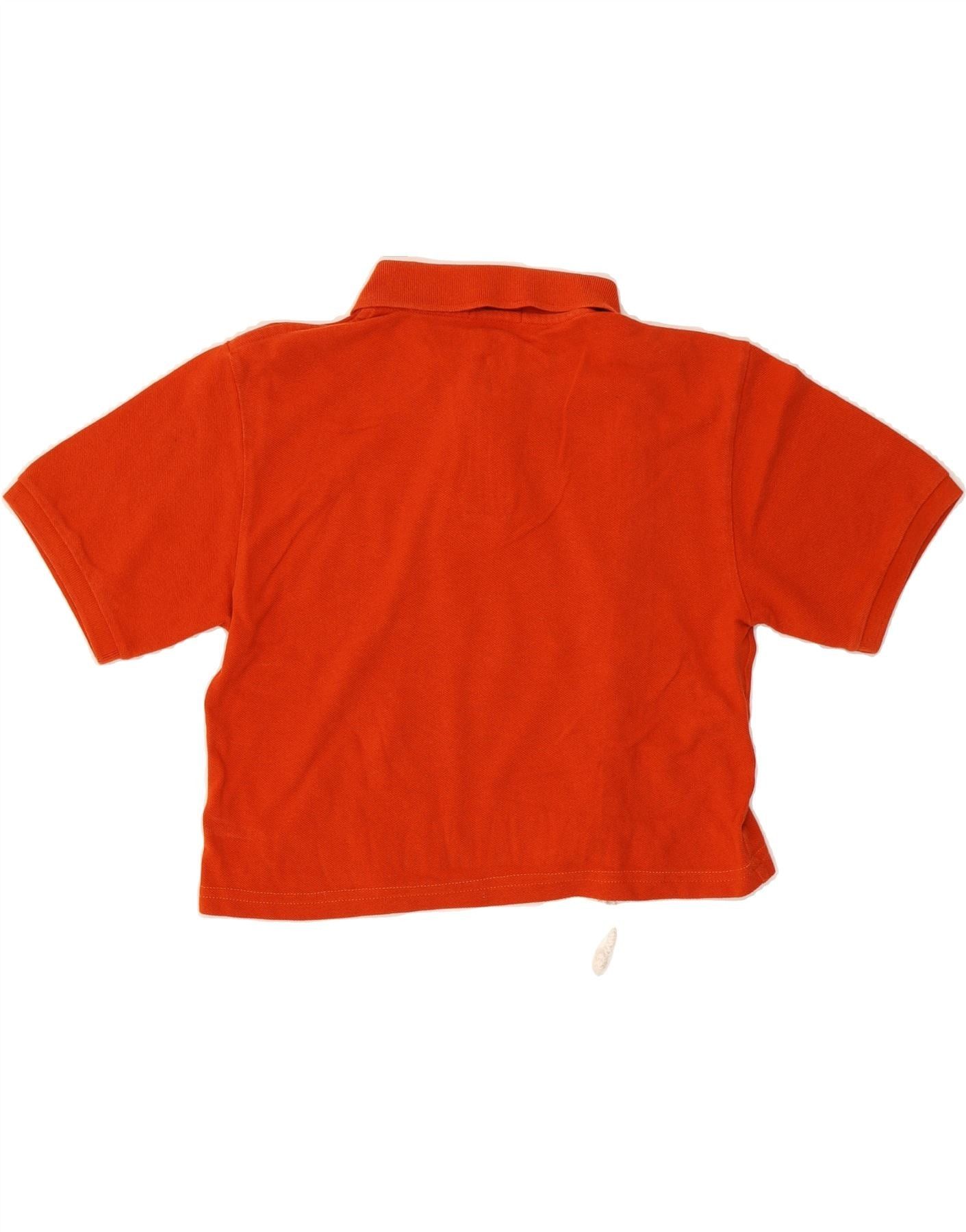 Polo Ralph Lauren Girls Crop Polo Shirt 12-13 Years Medium Orange Cotton Size M / US 6-8 / IT 42-44 - 2 Thumbnail