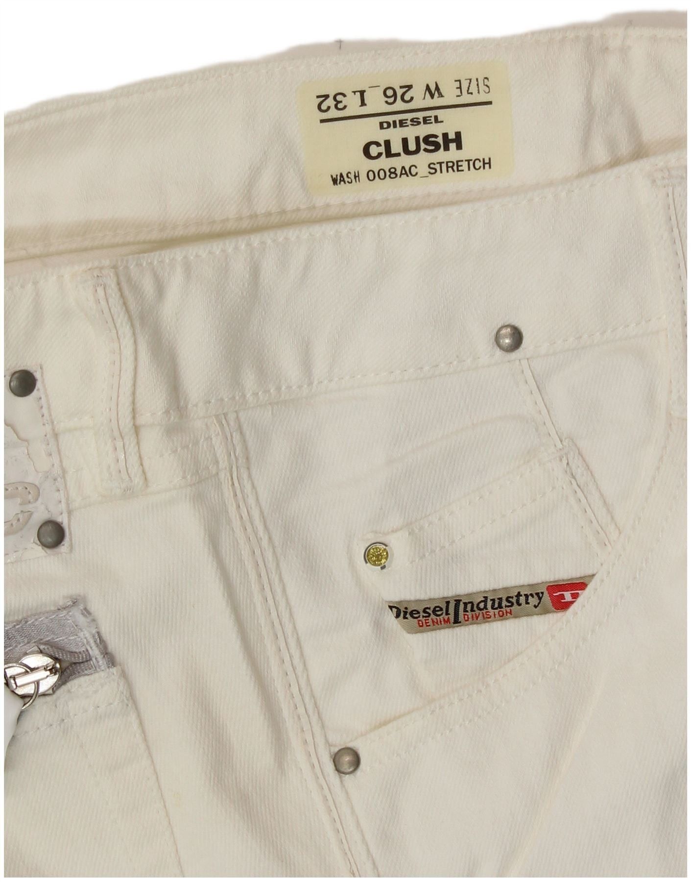 Diesel Womens Clush Slim Jeans W26 L32 White Size 42" / US 20 - 4 Thumbnail
