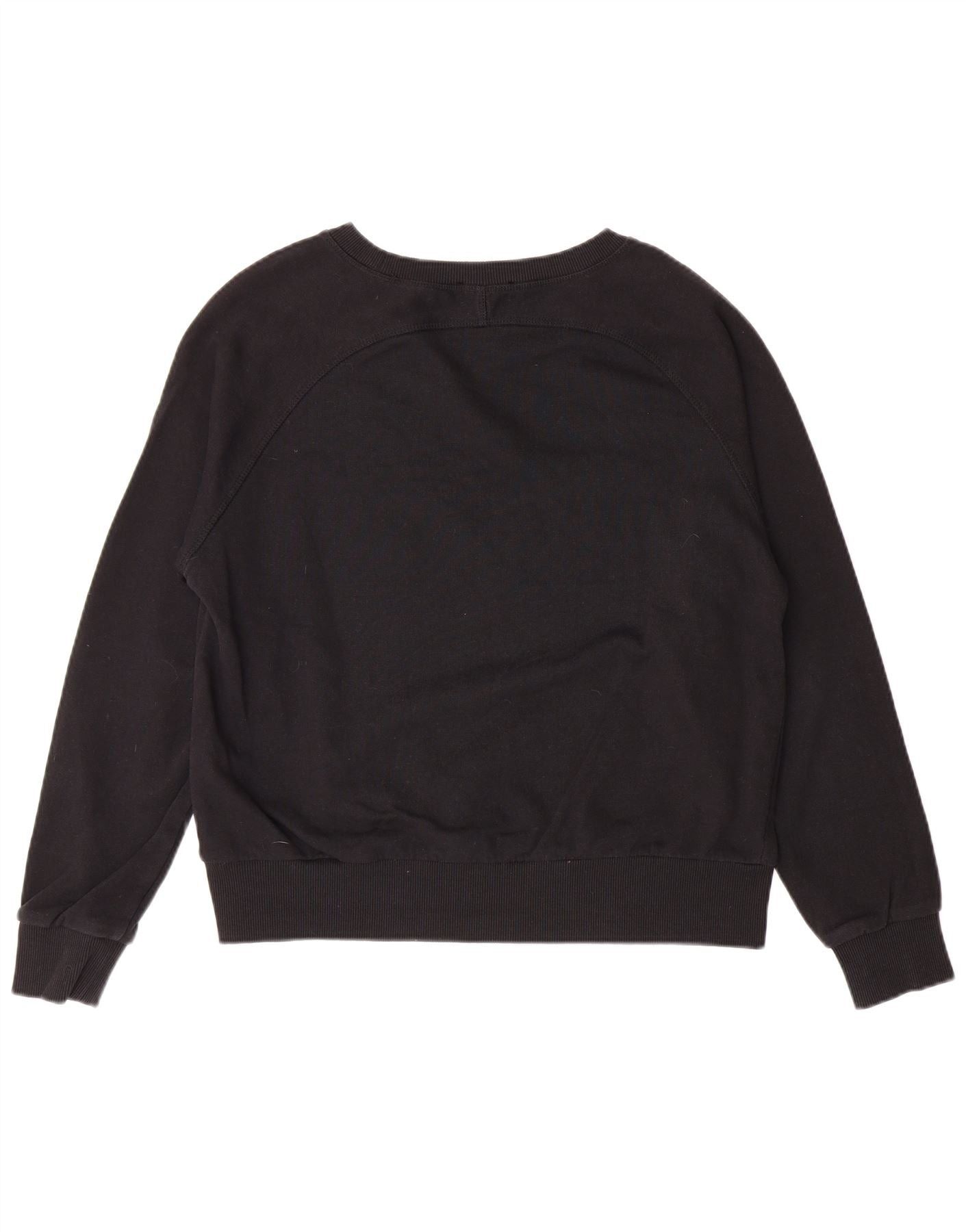 Diesel Womens Graphic Sweatshirt Jumper UK 14 Medium Black Floral C Size M / US 6-8 / IT 42-44 - 4 Thumbnail