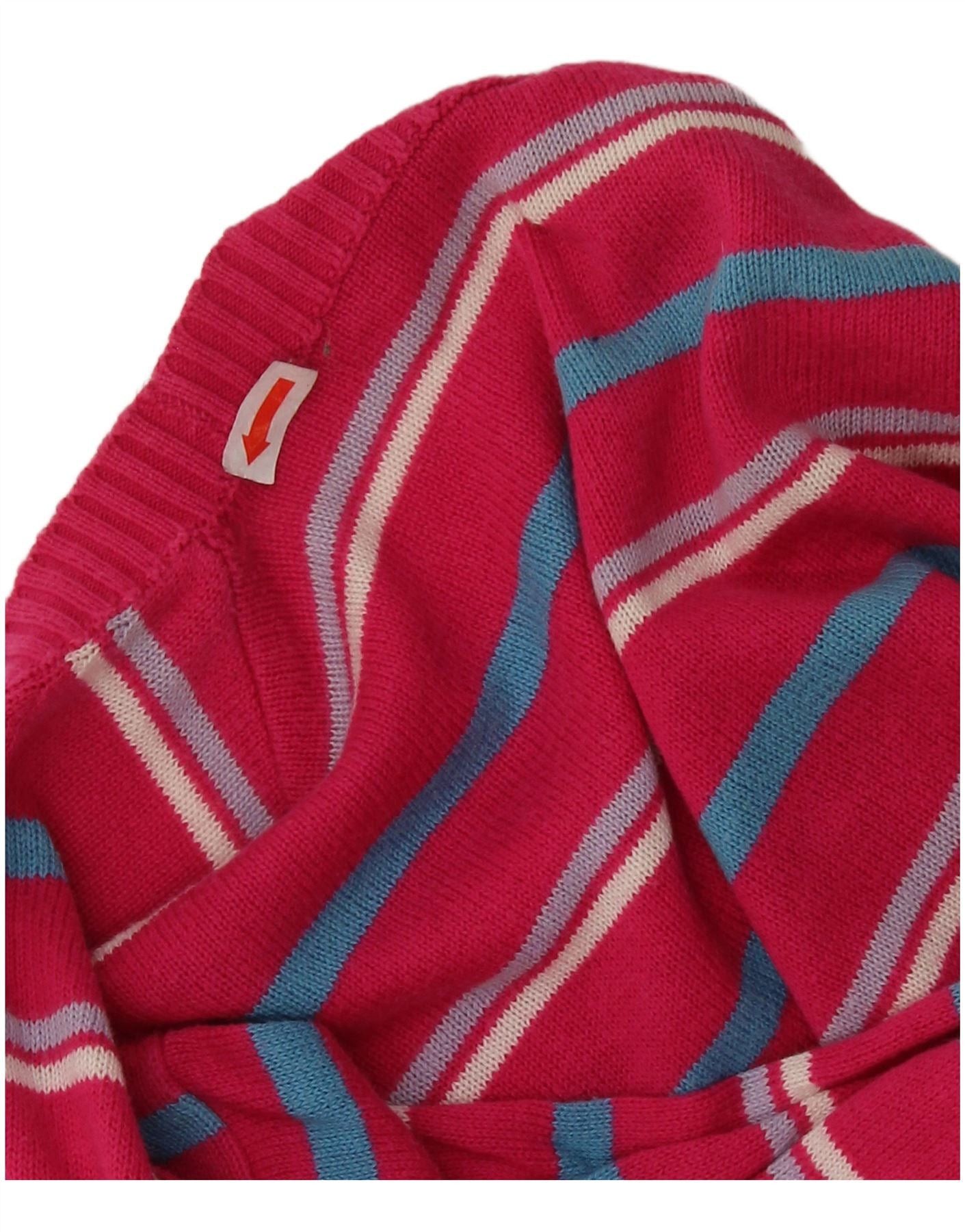 Diesel Womens Crew Neck Jumper Sweater UK 16 Large Pink Striped Size M / US 6-8 / IT 42-44 - 3 Thumbnail