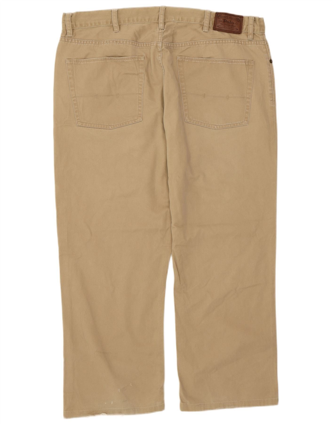 Polo Ralph Lauren Mens Straight Cropped Trousers W38 L25 Beige Size US 38 / EU 54 - 2 Thumbnail