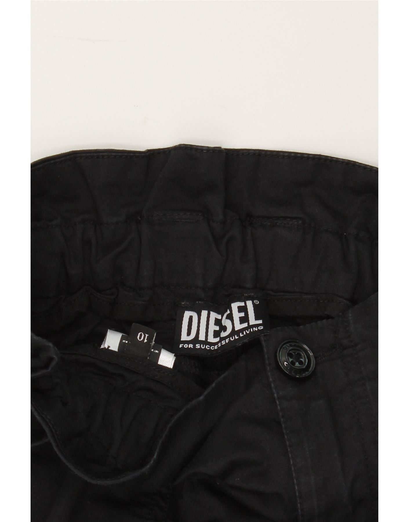Diesel Girls High Waist Loose Fit Cargo Trousers 9-10 Years W25 L24 Size 28" / US 6 / IT 42 - 4 Thumbnail