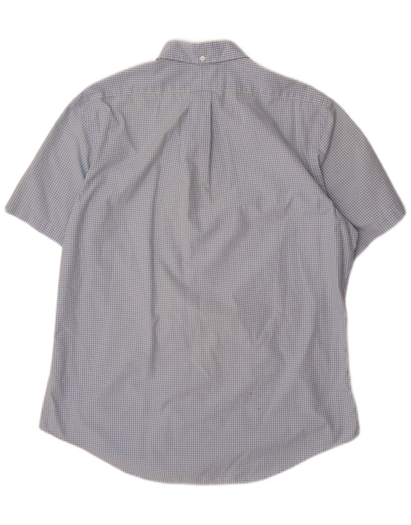 Polo Ralph Lauren Mens Custom Fit Short Sleeve Shirt Large Blue Gingham Size US L / EU 52-54 / 3 - 2 Thumbnail