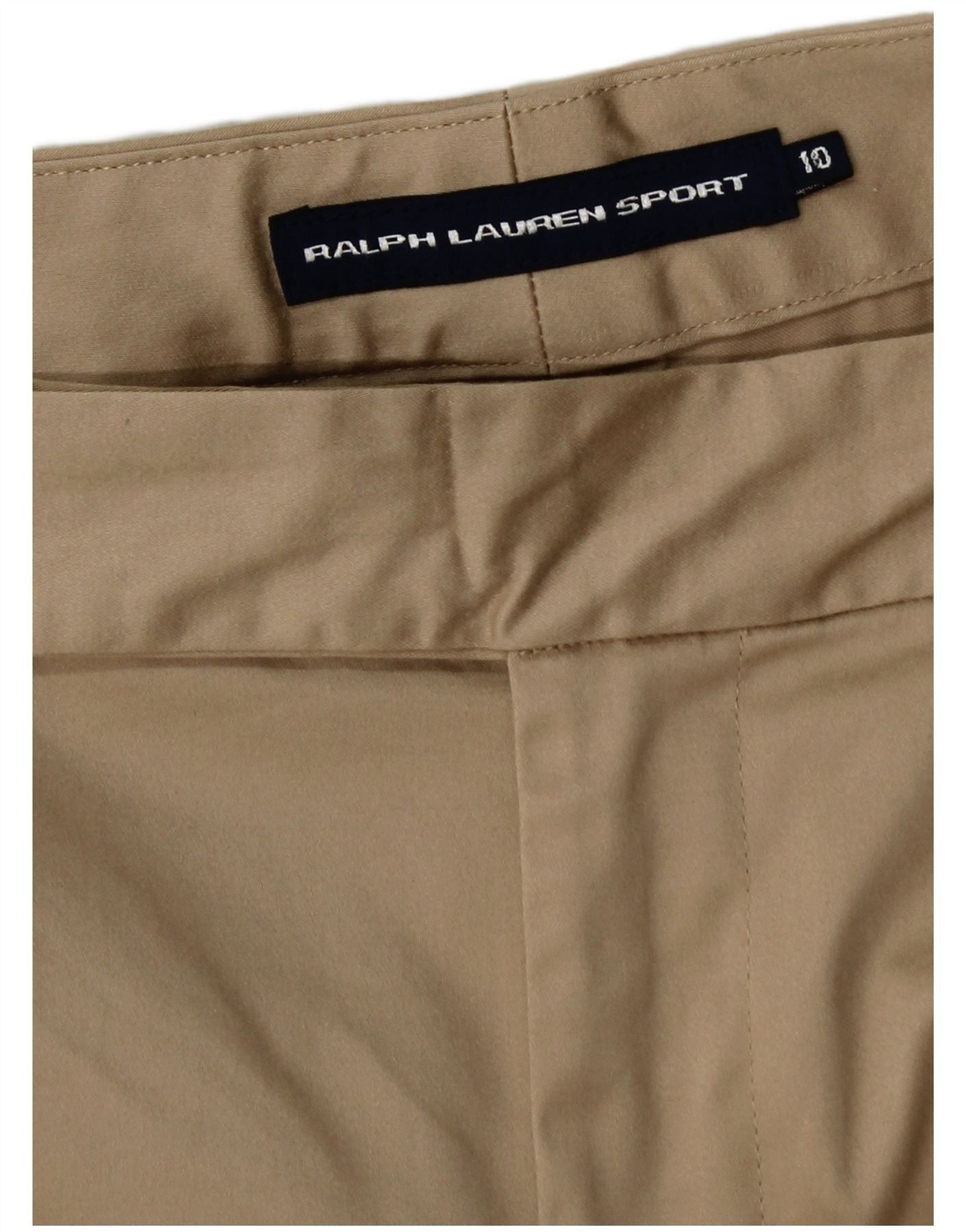 Ralph Lauren Womens Slim Casual Trousers US 10 Large W32 L27 Beige Cotton Size 28" / US 6 / IT 42 - 3 Thumbnail