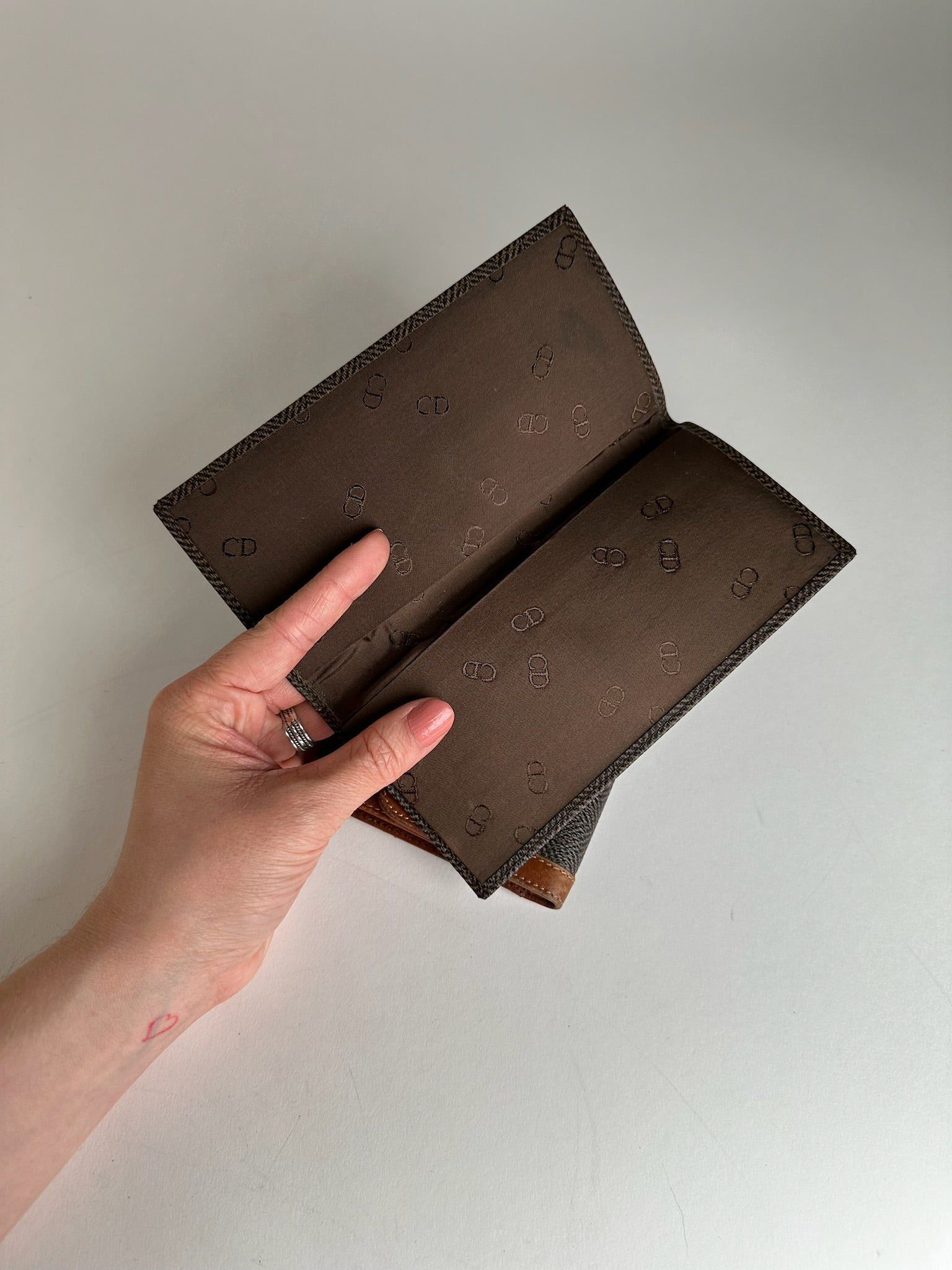 Dior Vintage Canvas Leather Wallet / Card Holder Brown Size ONE SIZE - 4 Thumbnail