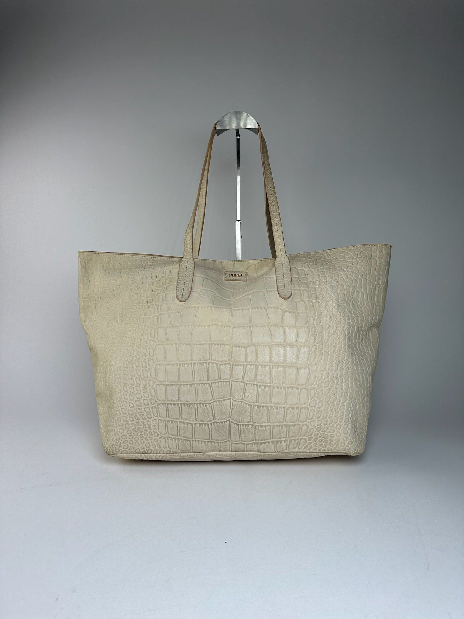 Emilio Pucci Vintage Crocodile Emblossed Leather Tote Bag Size ONE SIZE - 8 Thumbnail