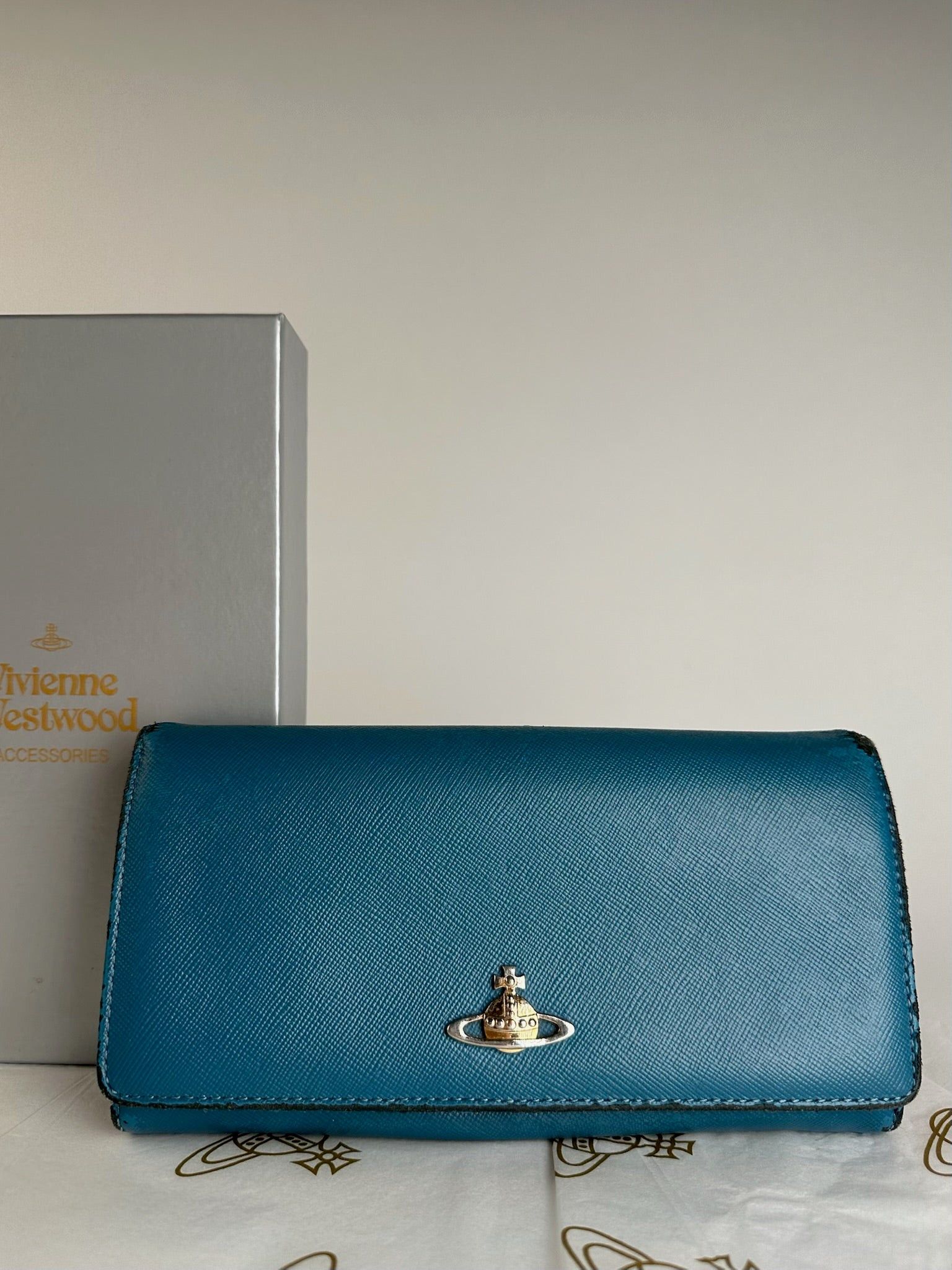 Vivienne Westwood Vintage Leather Wallet Blue Size ONE SIZE - 7 Thumbnail