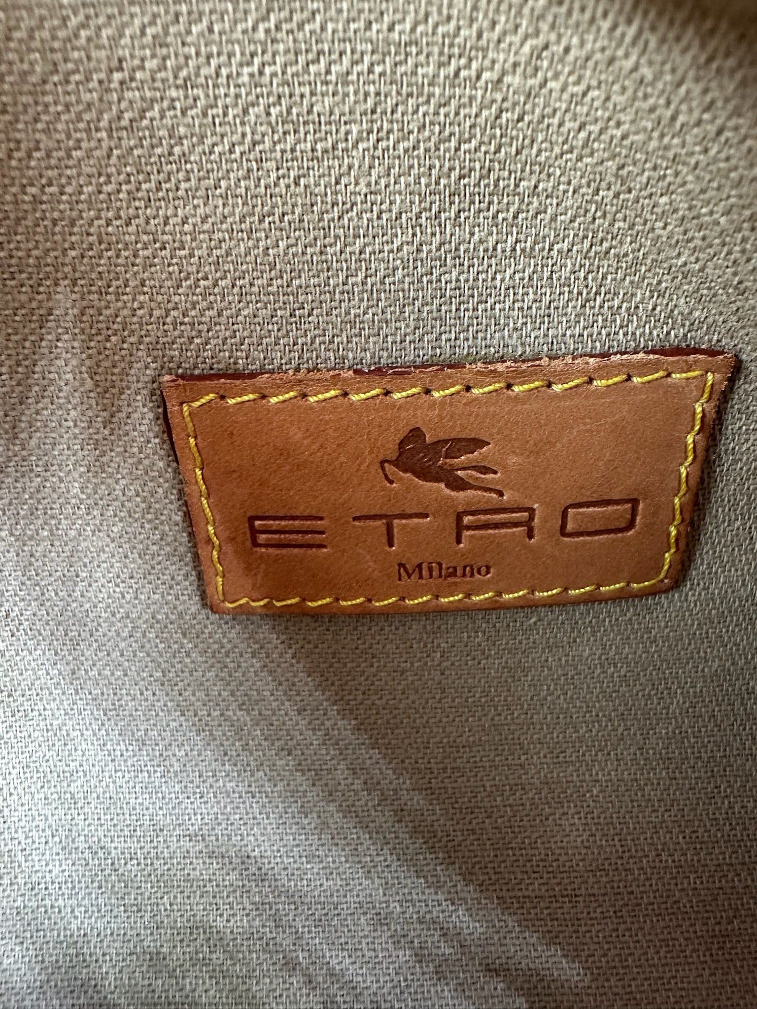 Etro Vintage Paisley Monogram Leather Bowling Bag Size ONE SIZE - 5 Thumbnail