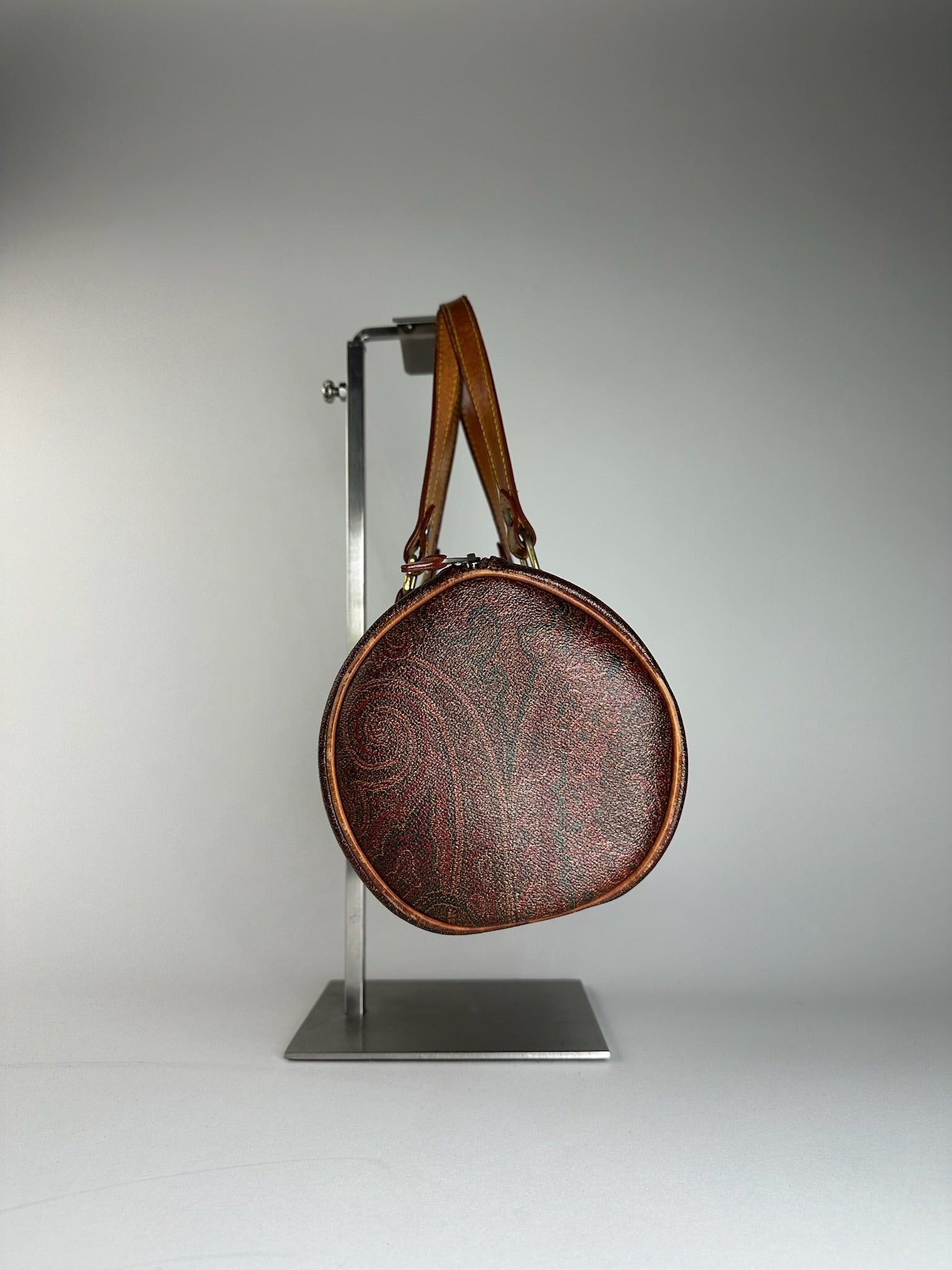 Etro Vintage Paisley Monogram Leather Bowling Bag Size ONE SIZE - 10 Thumbnail