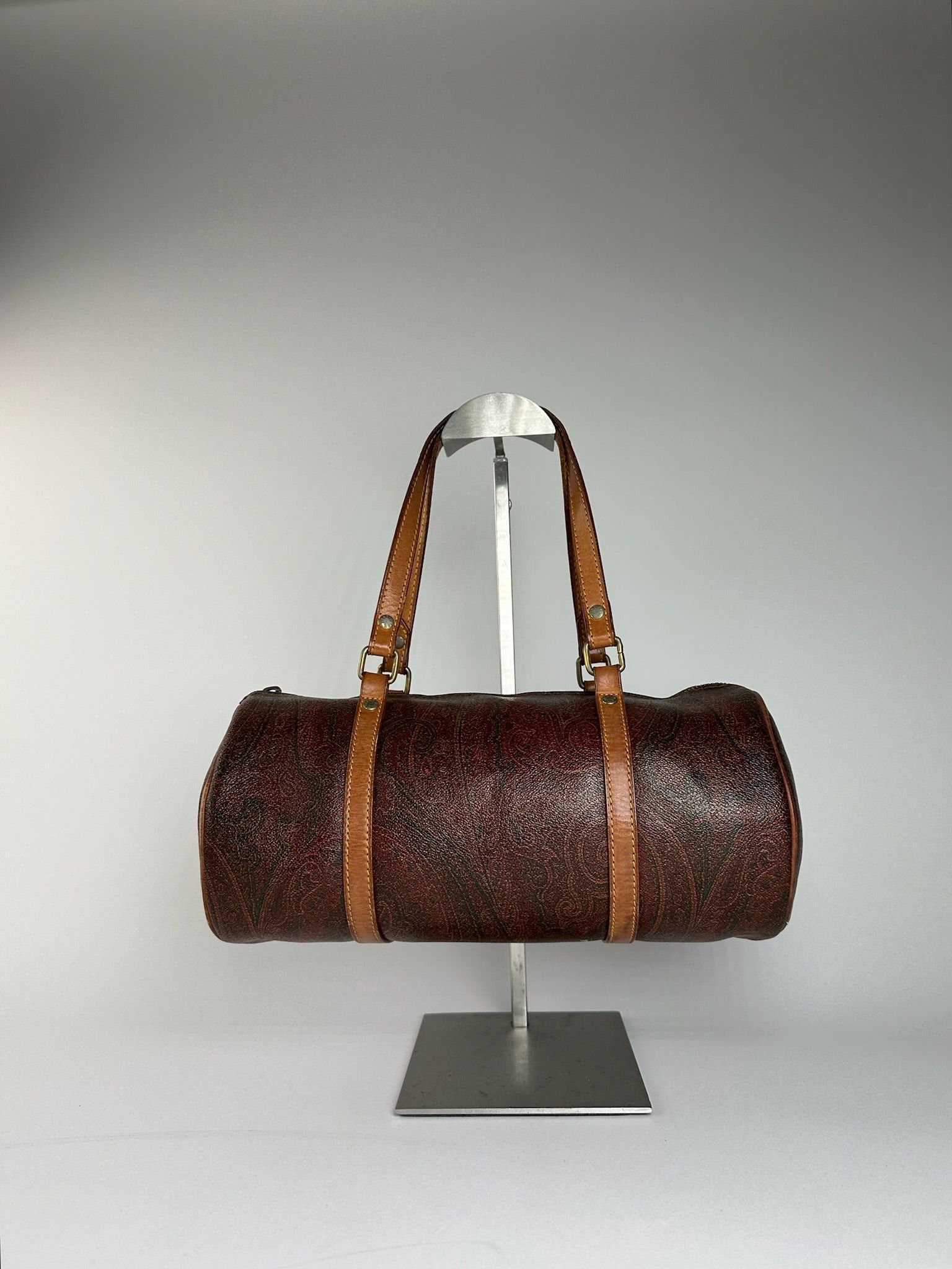 Etro Vintage Paisley Monogram Leather Bowling Bag Size ONE SIZE - 9 Thumbnail