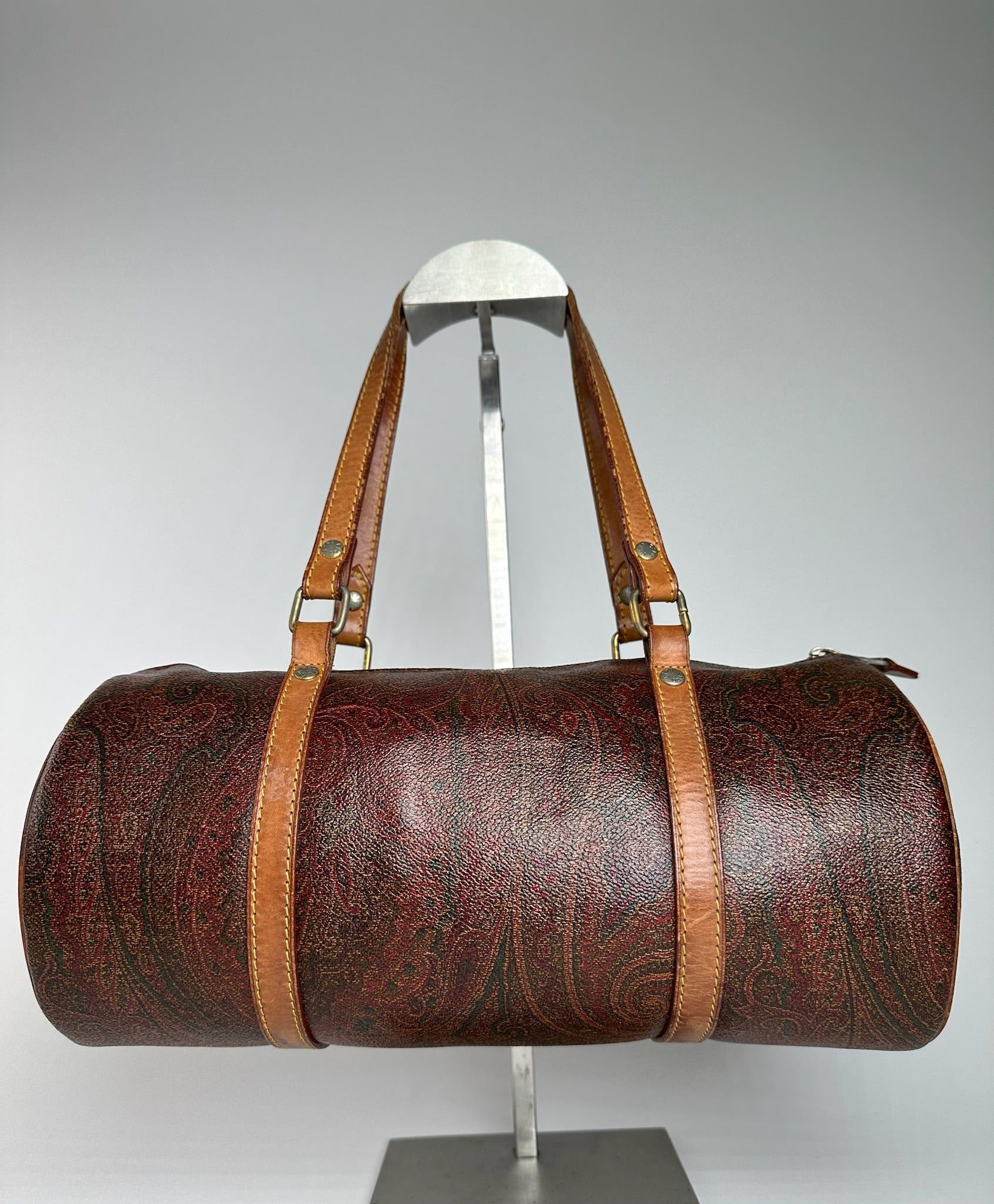 Etro Vintage Paisley Monogram Leather Bowling Bag Size ONE SIZE - 6 Thumbnail