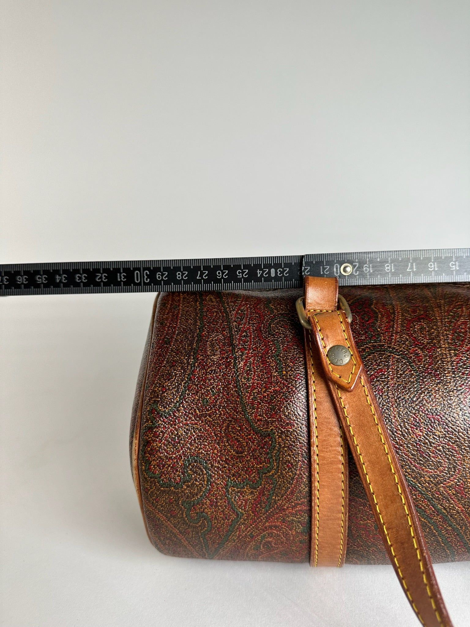 Etro Vintage Paisley Monogram Leather Bowling Bag Size ONE SIZE - 11 Thumbnail