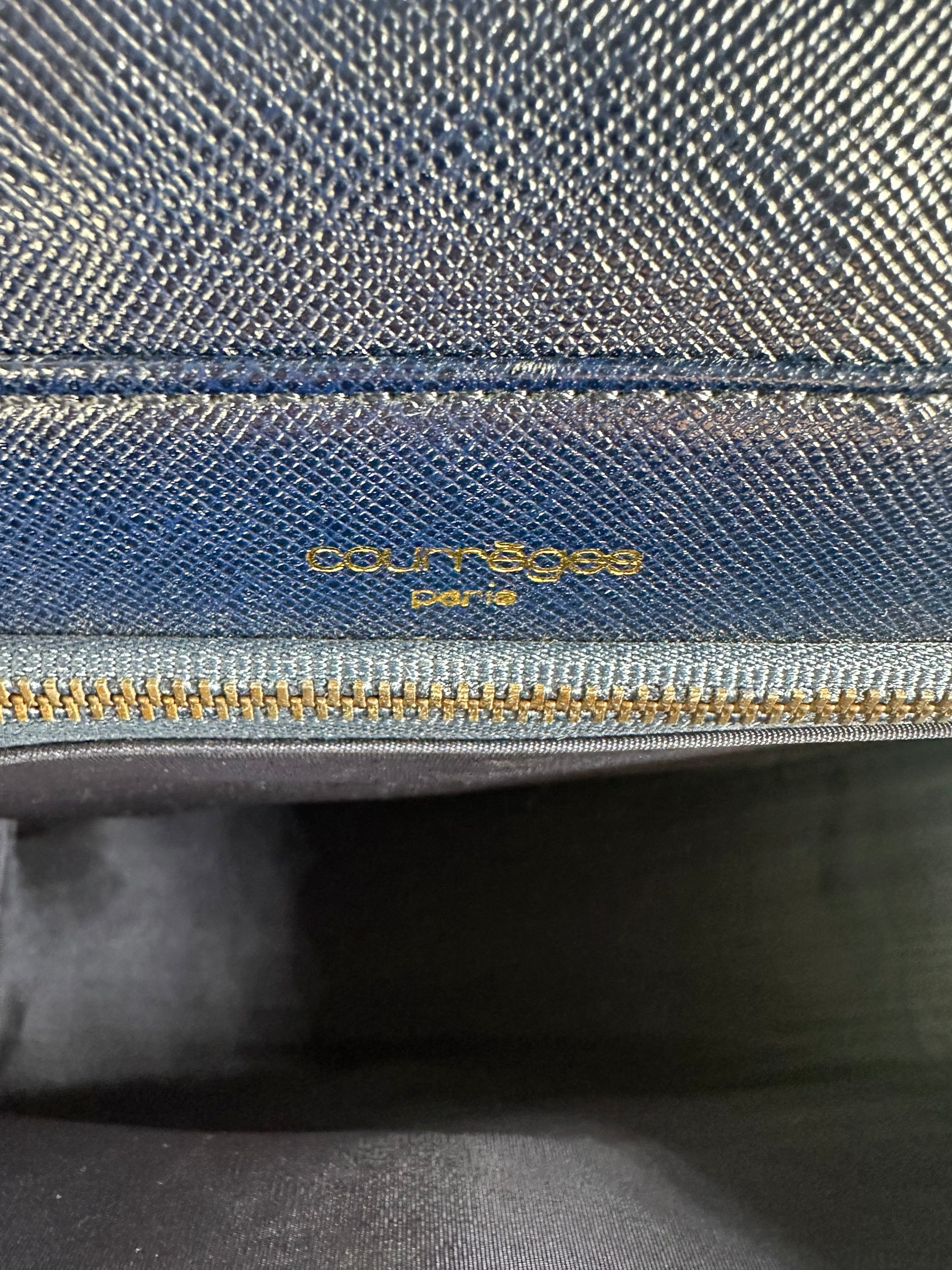 Courreges Vintage Leather Handbag Navy Size ONE SIZE - 5 Thumbnail