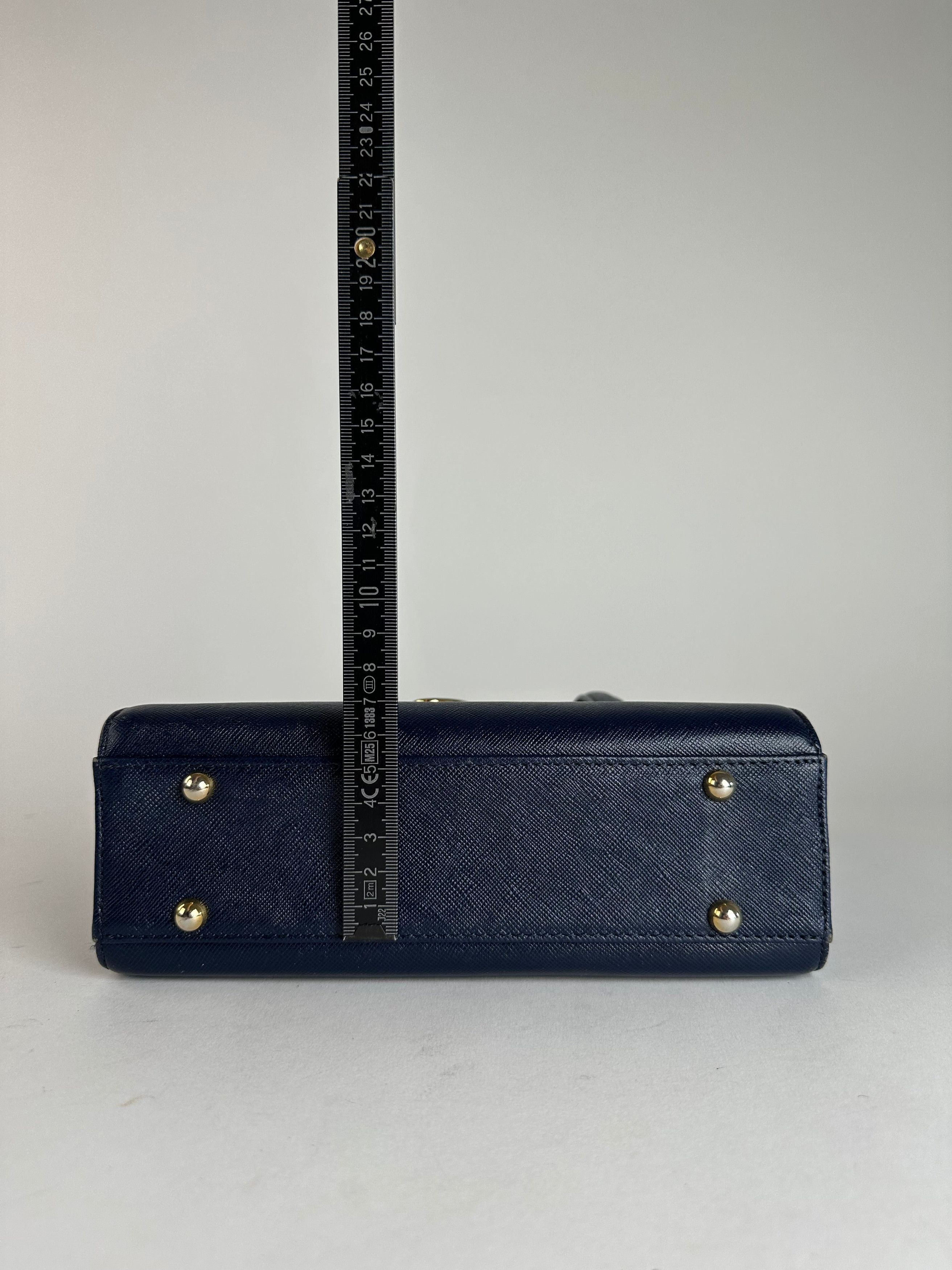 Courreges Vintage Leather Handbag Navy Size ONE SIZE - 10 Thumbnail