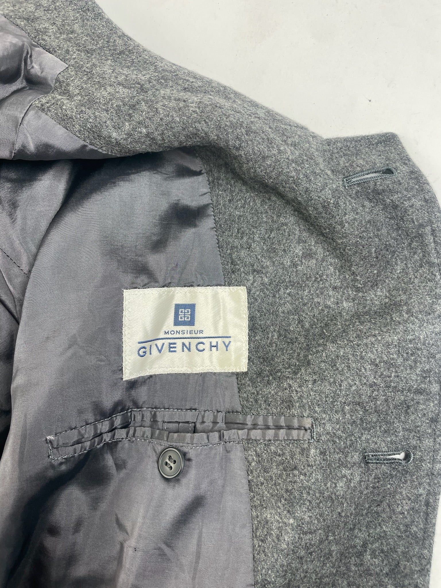 Givenchy Vintage Wool Coat Grey Size US M / EU 48-50 / 2 - 7 Thumbnail
