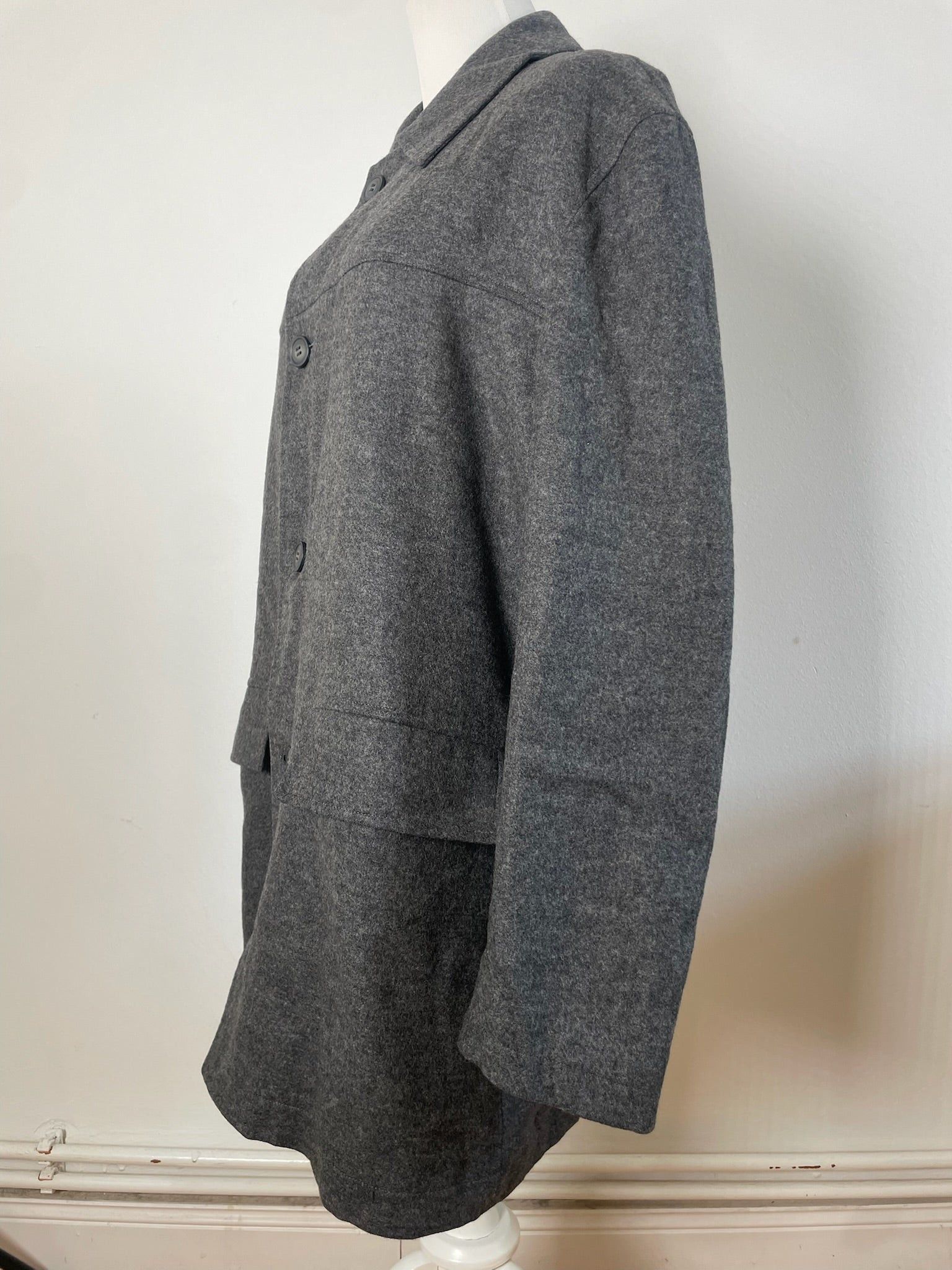 Givenchy Vintage Wool Coat Grey Size US M / EU 48-50 / 2 - 2 Thumbnail