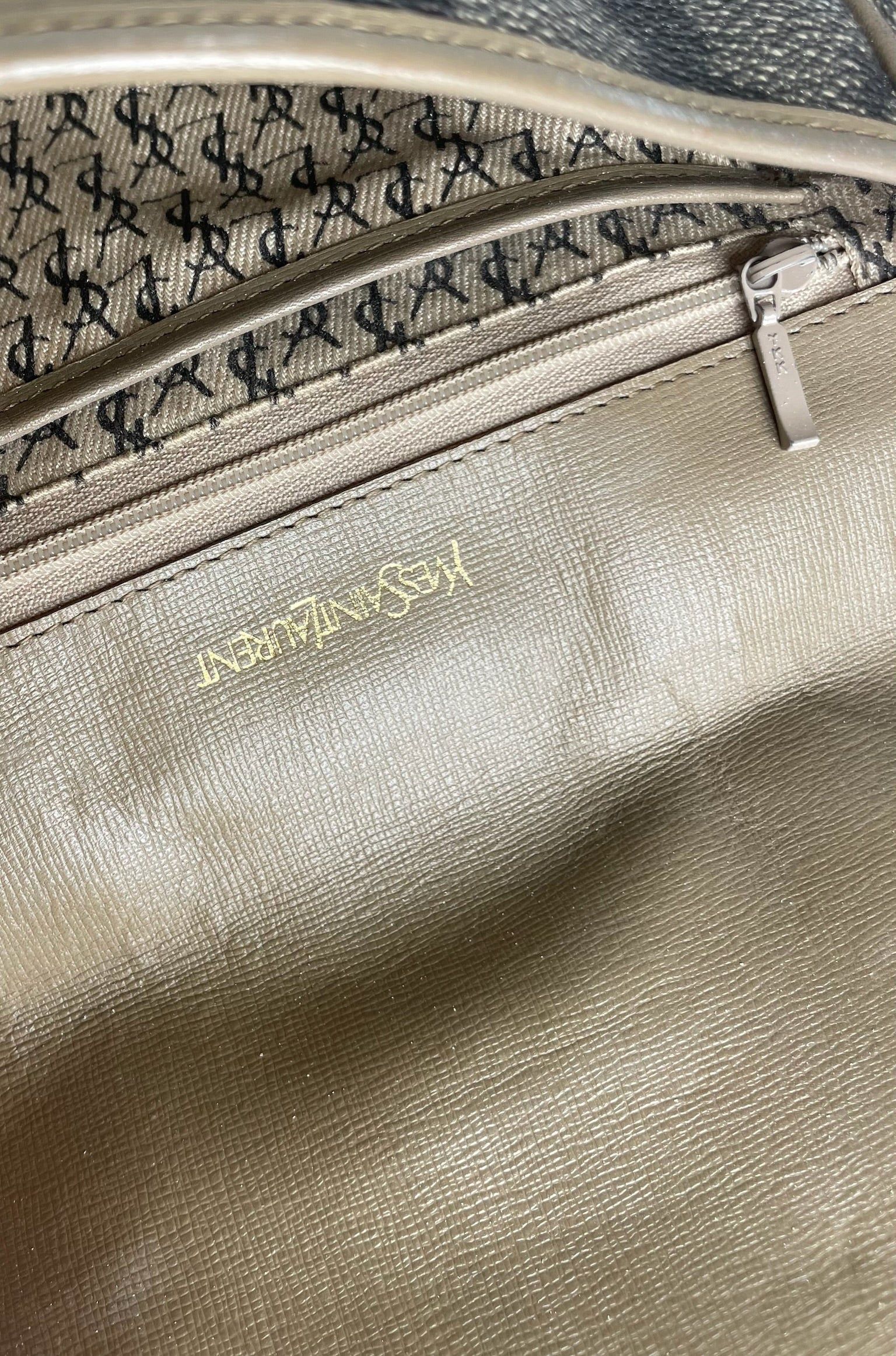 Other Vintage Yves Saint Laurent Stone Emblossed Leather Shoulder Size ONE SIZE - 3 Thumbnail