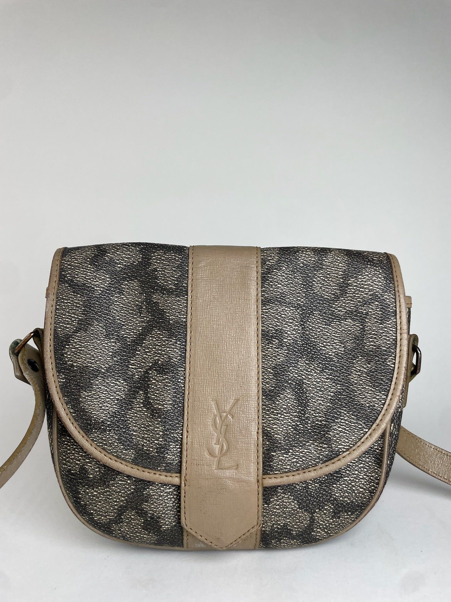 Other Vintage Yves Saint Laurent Stone Emblossed Leather Shoulder Size ONE SIZE - 8 Thumbnail