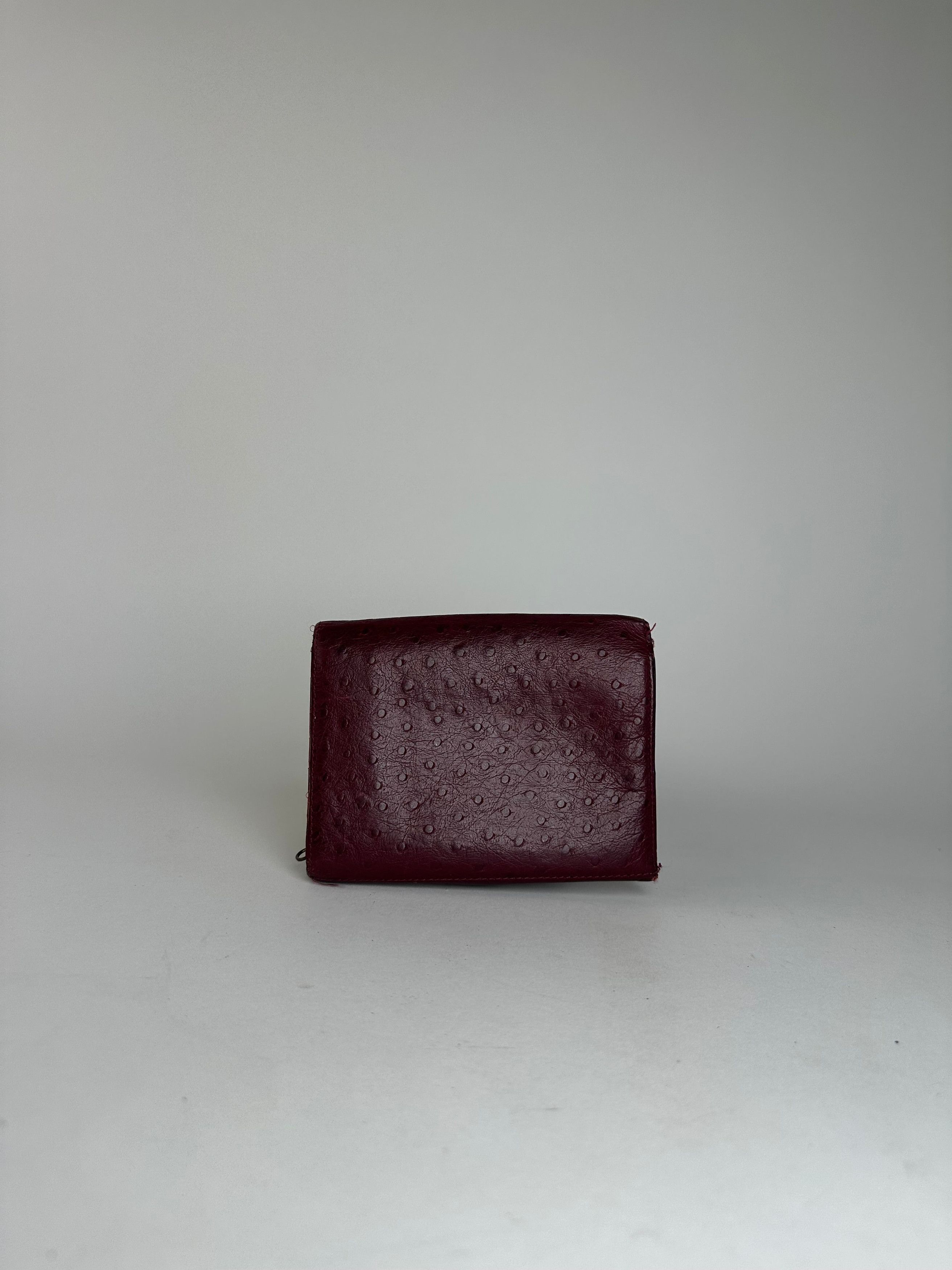 Givenchy Vintage Ostrich Leather Wallet Purple Size ONE SIZE - 9 Thumbnail