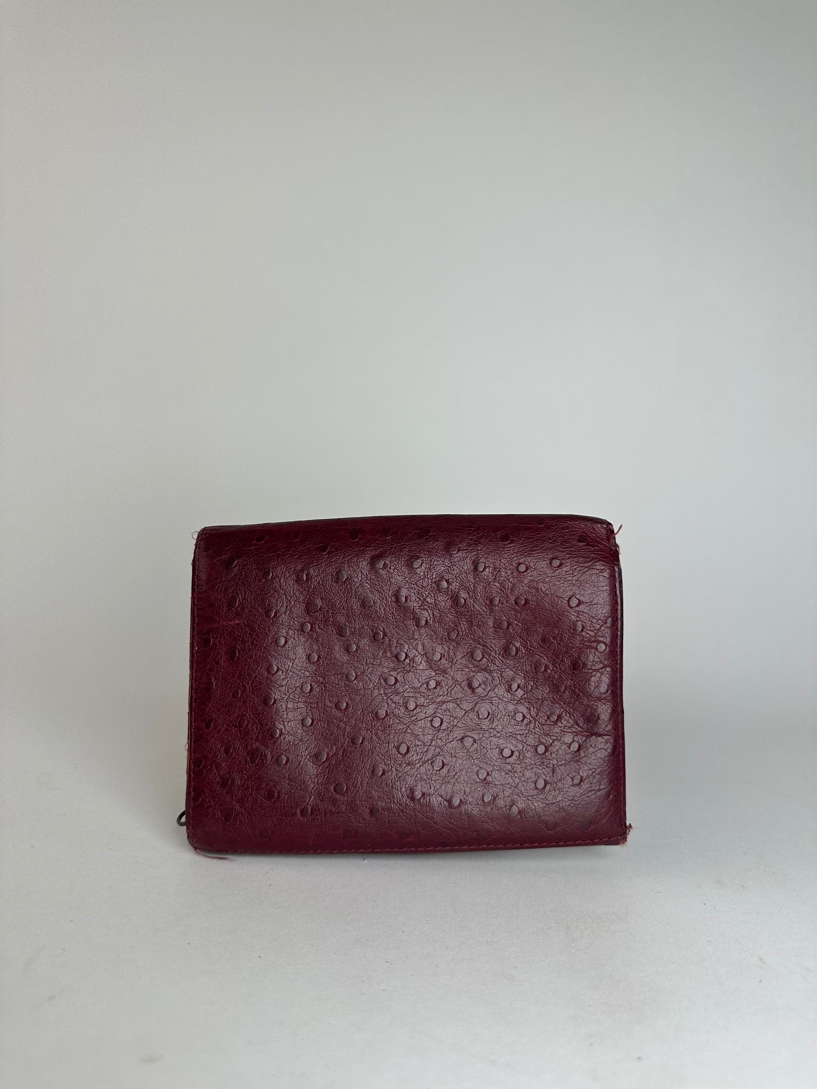 Givenchy Vintage Ostrich Leather Wallet Purple Size ONE SIZE - 2 Thumbnail