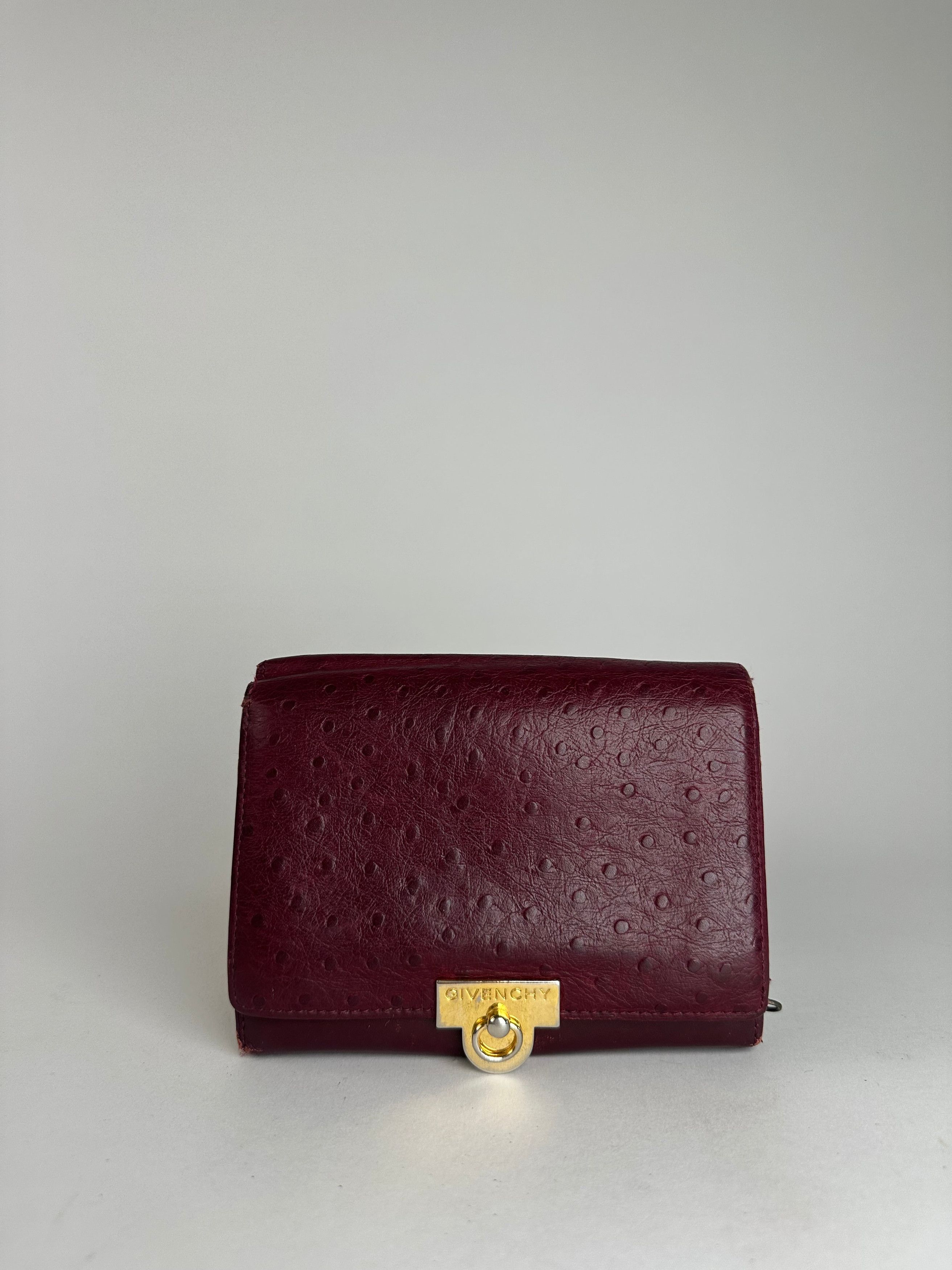 Givenchy Vintage Ostrich Leather Wallet Purple Size ONE SIZE - 8 Thumbnail