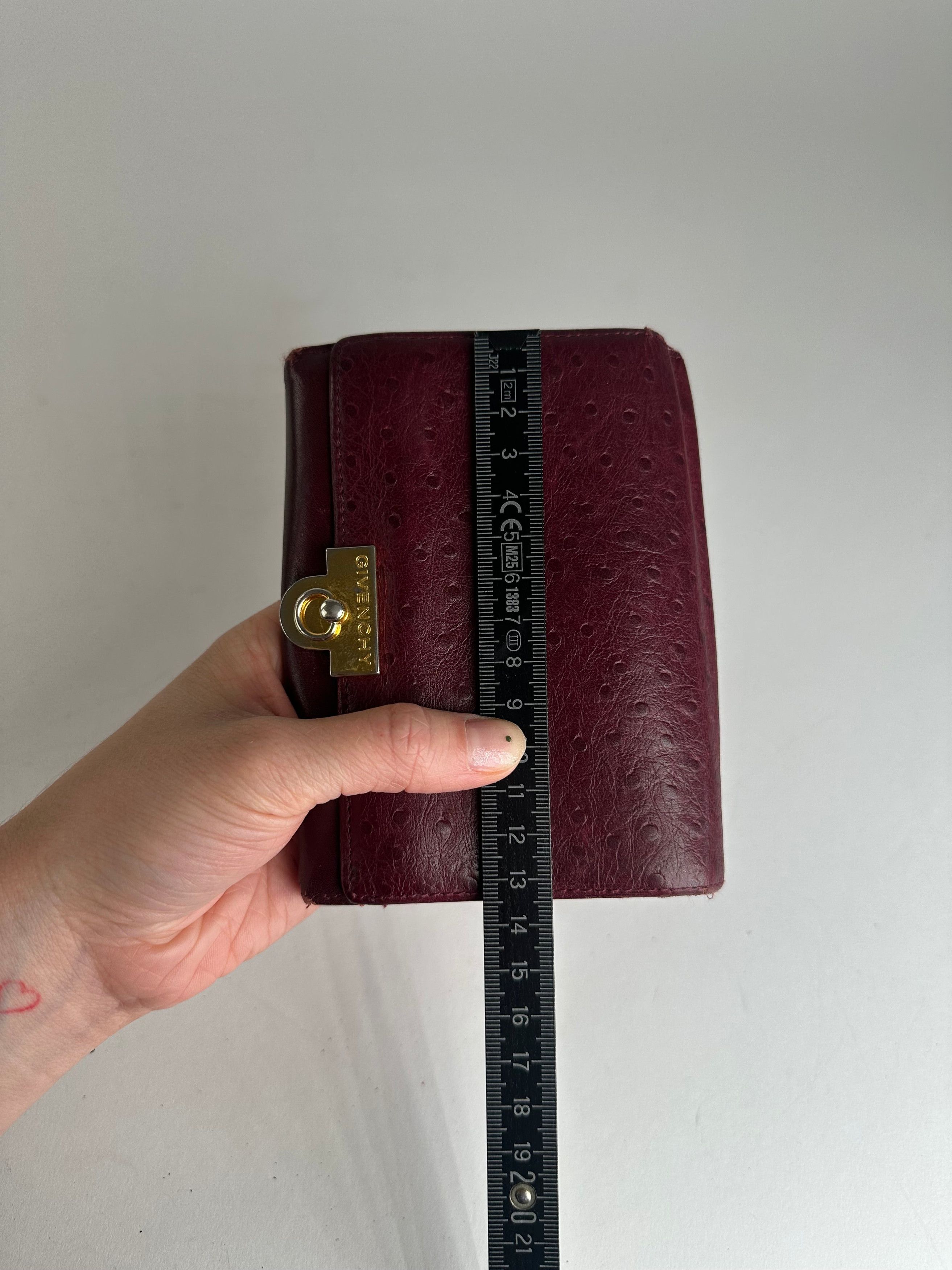 Givenchy Vintage Ostrich Leather Wallet Purple Size ONE SIZE - 7 Thumbnail