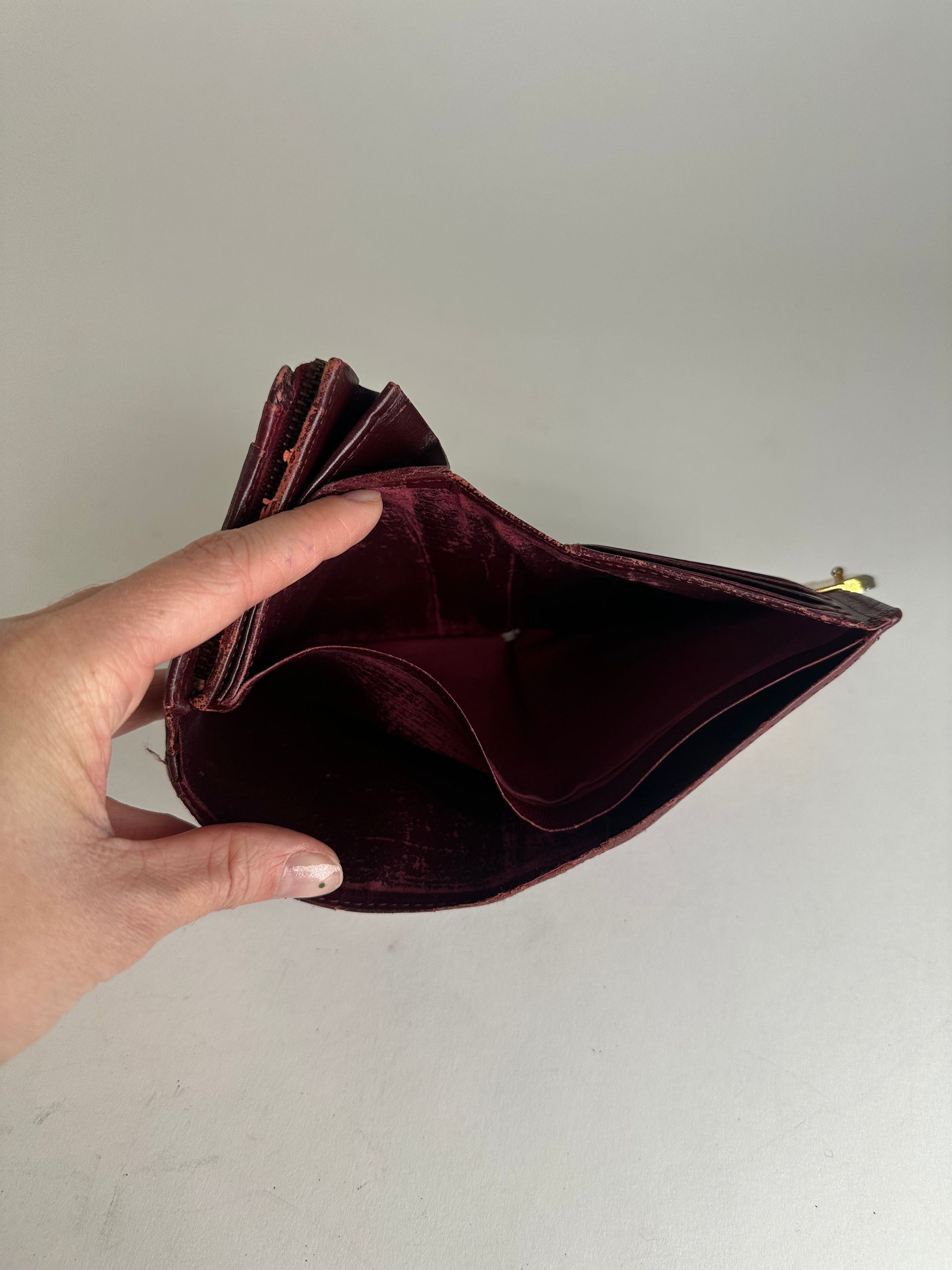 Givenchy Vintage Ostrich Leather Wallet Purple Size ONE SIZE - 6 Thumbnail