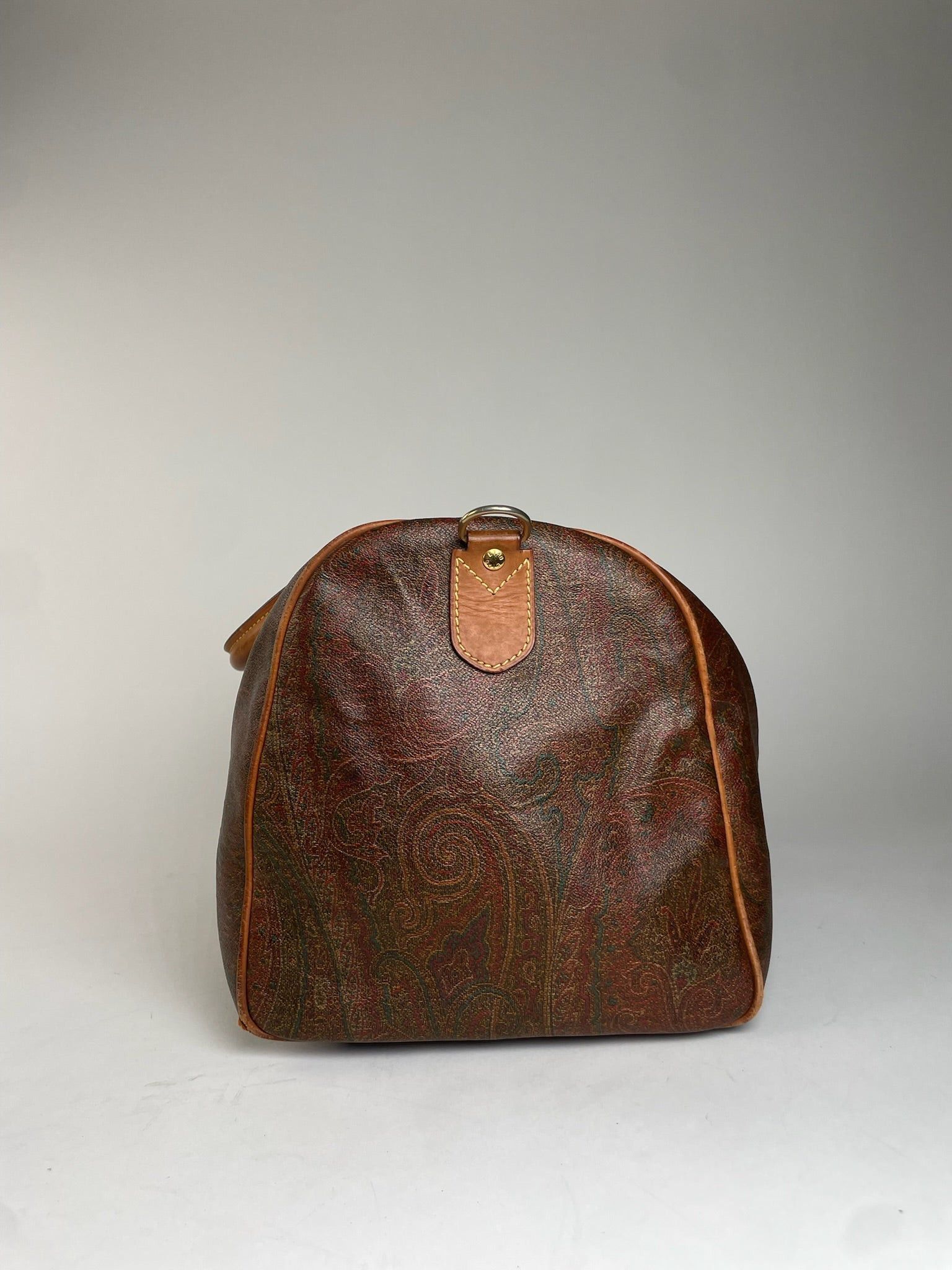 Etro Vintage Paisley Monogram Leather Duffel Bag Orange brown Size ONE SIZE - 8 Thumbnail