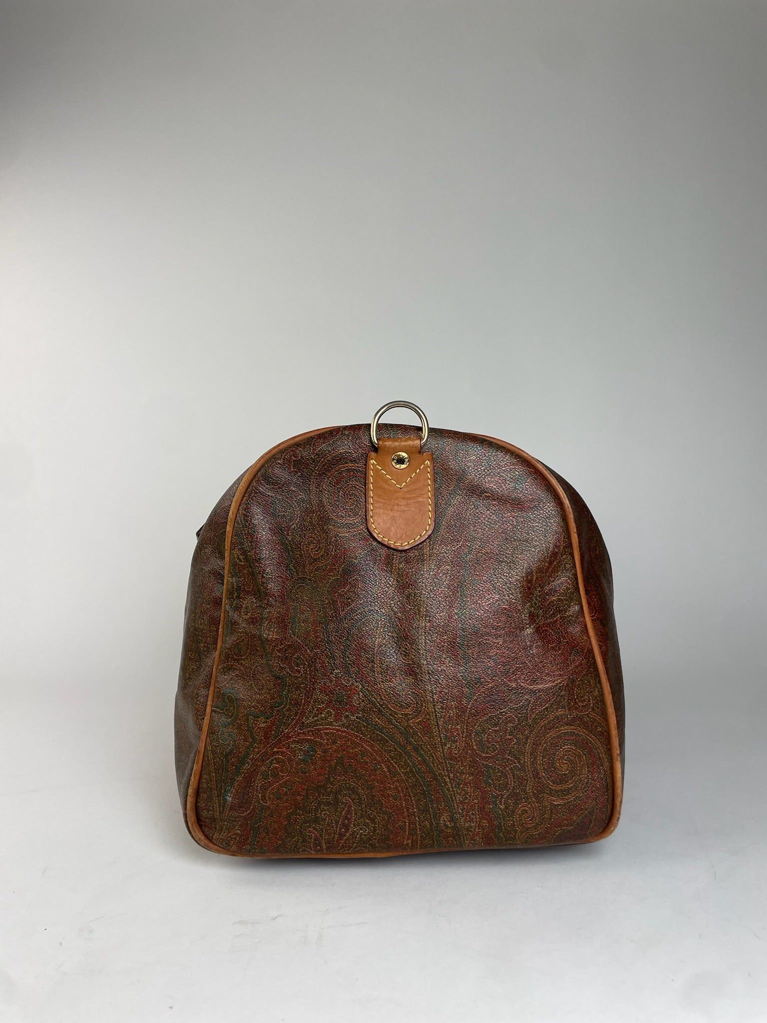 Etro Vintage Paisley Monogram Leather Duffel Bag Orange brown Size ONE SIZE - 10 Thumbnail