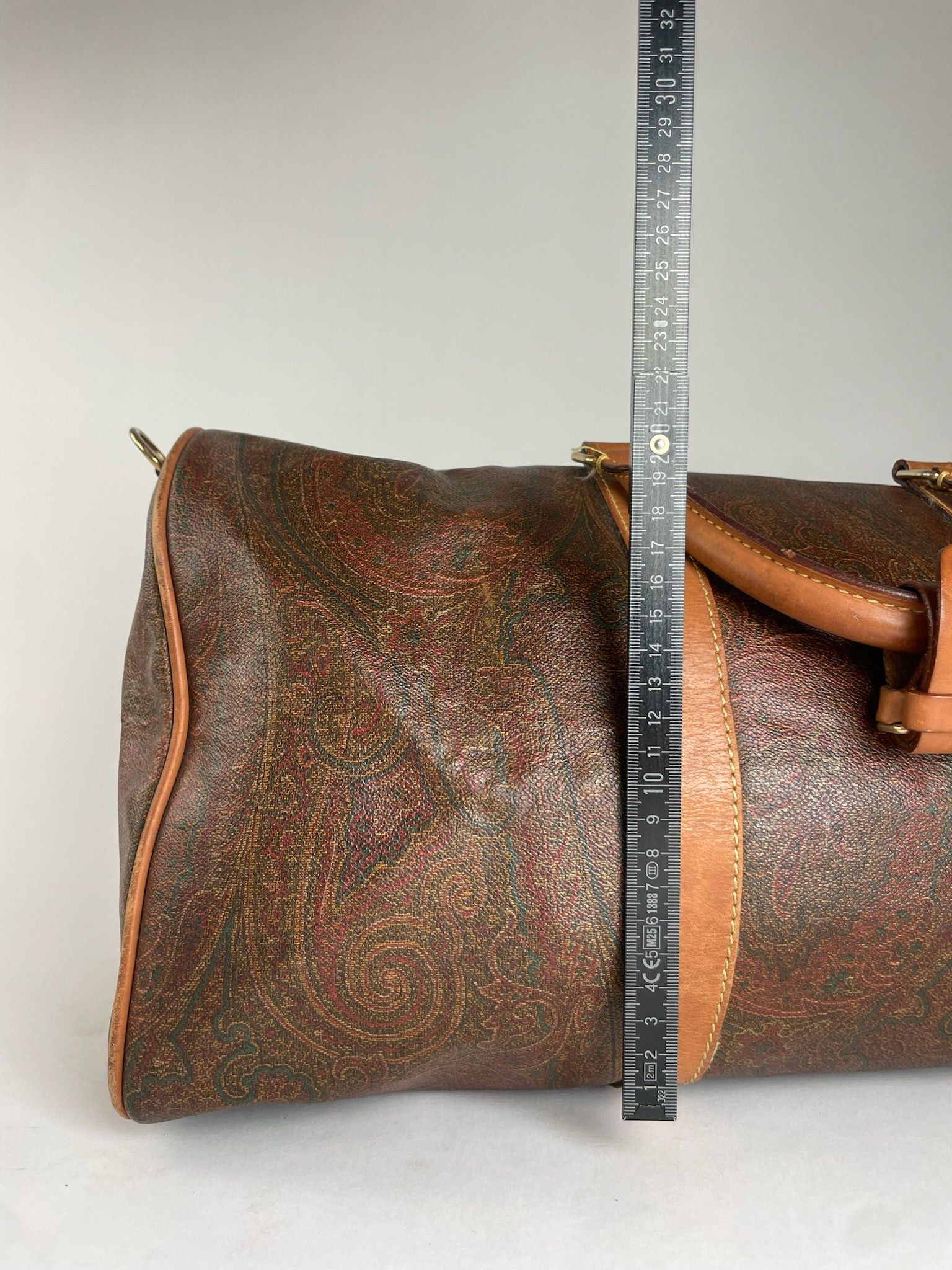 Etro Vintage Paisley Monogram Leather Duffel Bag Orange brown Size ONE SIZE - 12 Thumbnail