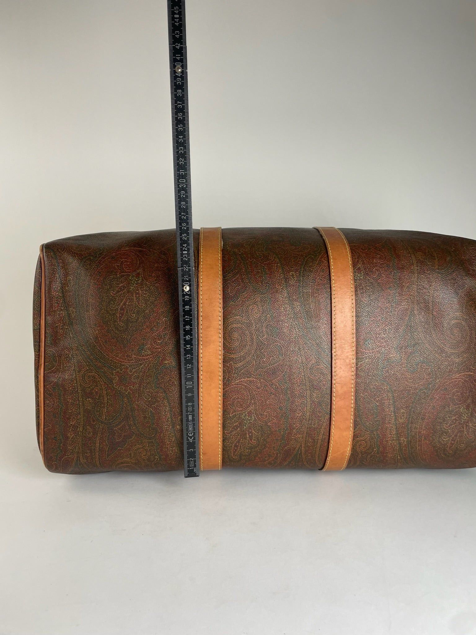 Etro Vintage Paisley Monogram Leather Duffel Bag Orange brown Size ONE SIZE - 13 Thumbnail