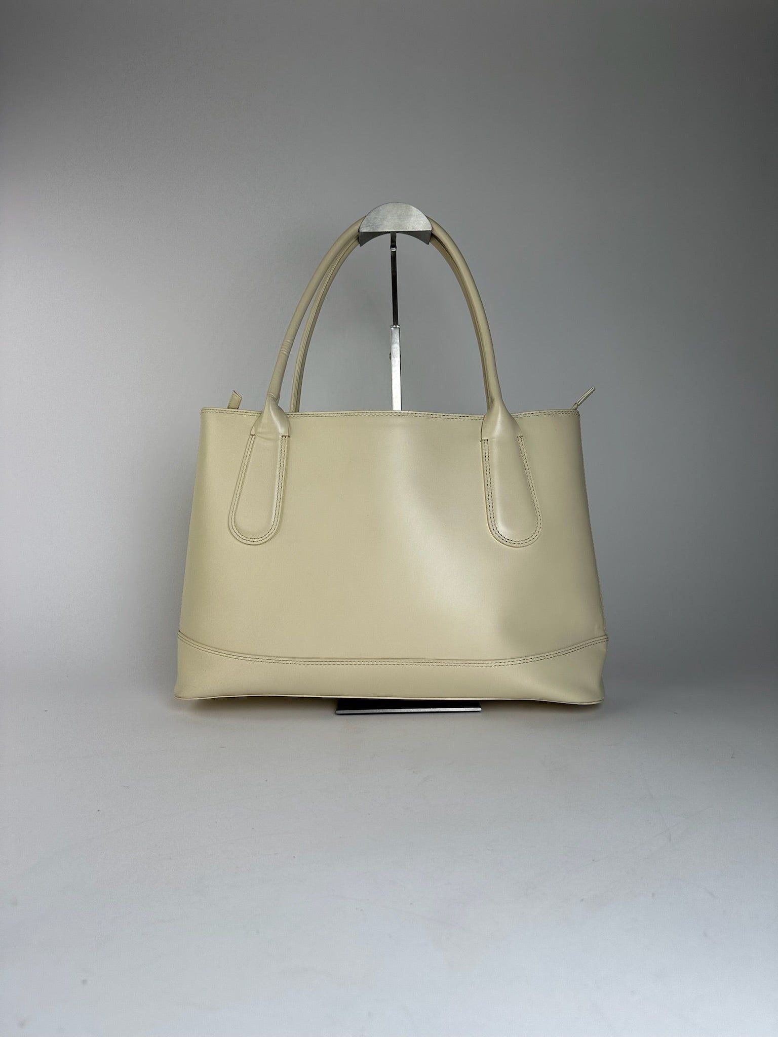 Issey Miyake Vintage Leather Handbag White Cream Size ONE SIZE - 9 Thumbnail