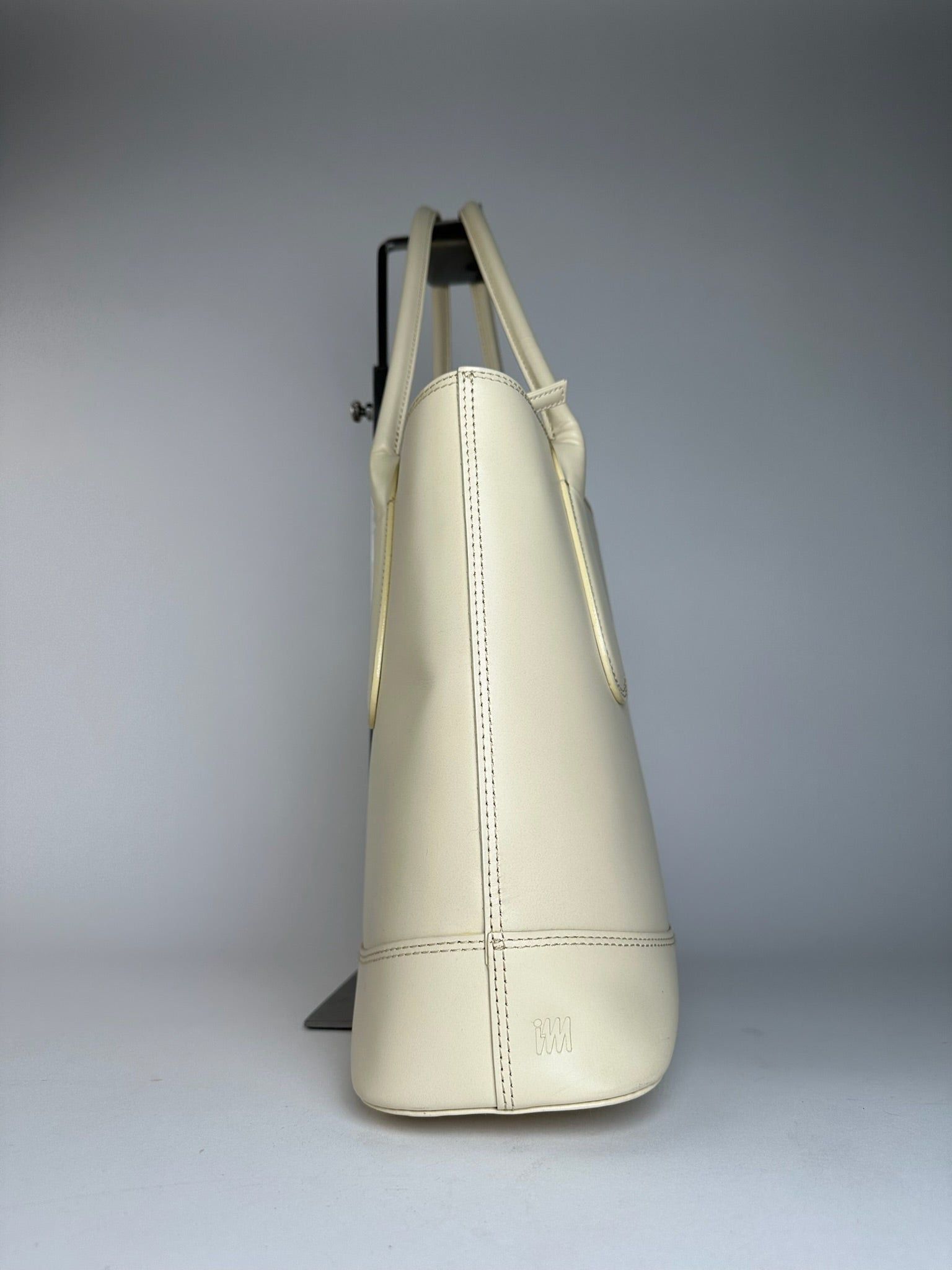 Issey Miyake Vintage Leather Handbag White Cream Size ONE SIZE - 12 Thumbnail