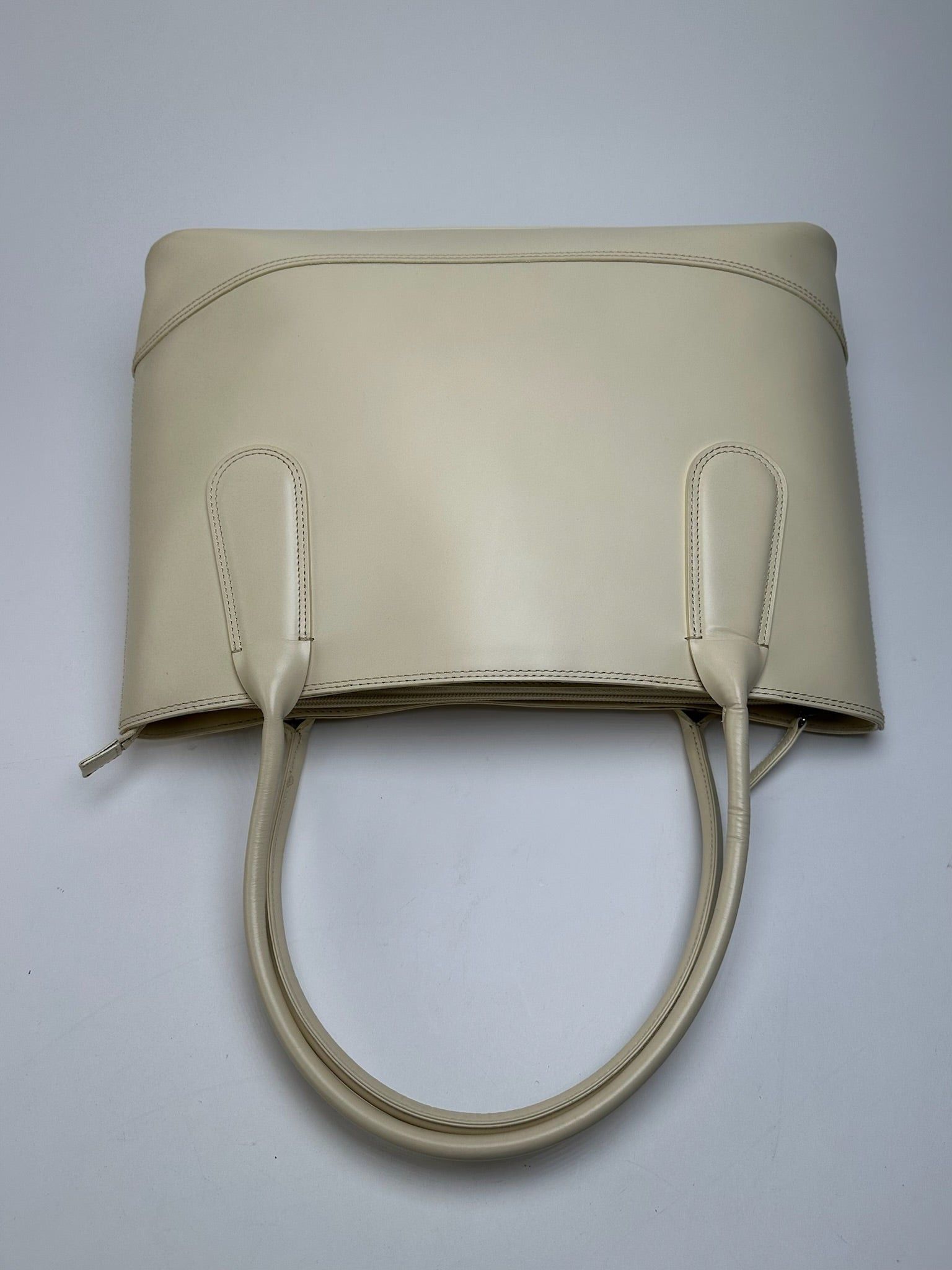 Issey Miyake Vintage Leather Handbag White Cream Size ONE SIZE - 8 Thumbnail