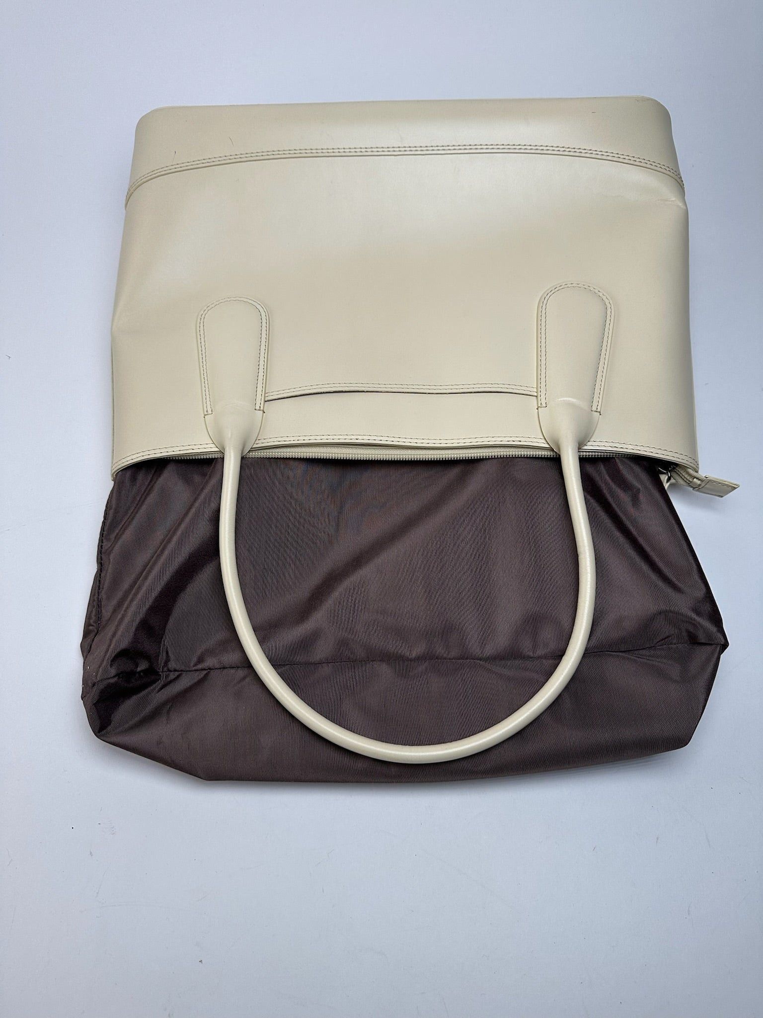 Issey Miyake Vintage Leather Handbag White Cream Size ONE SIZE - 4 Thumbnail